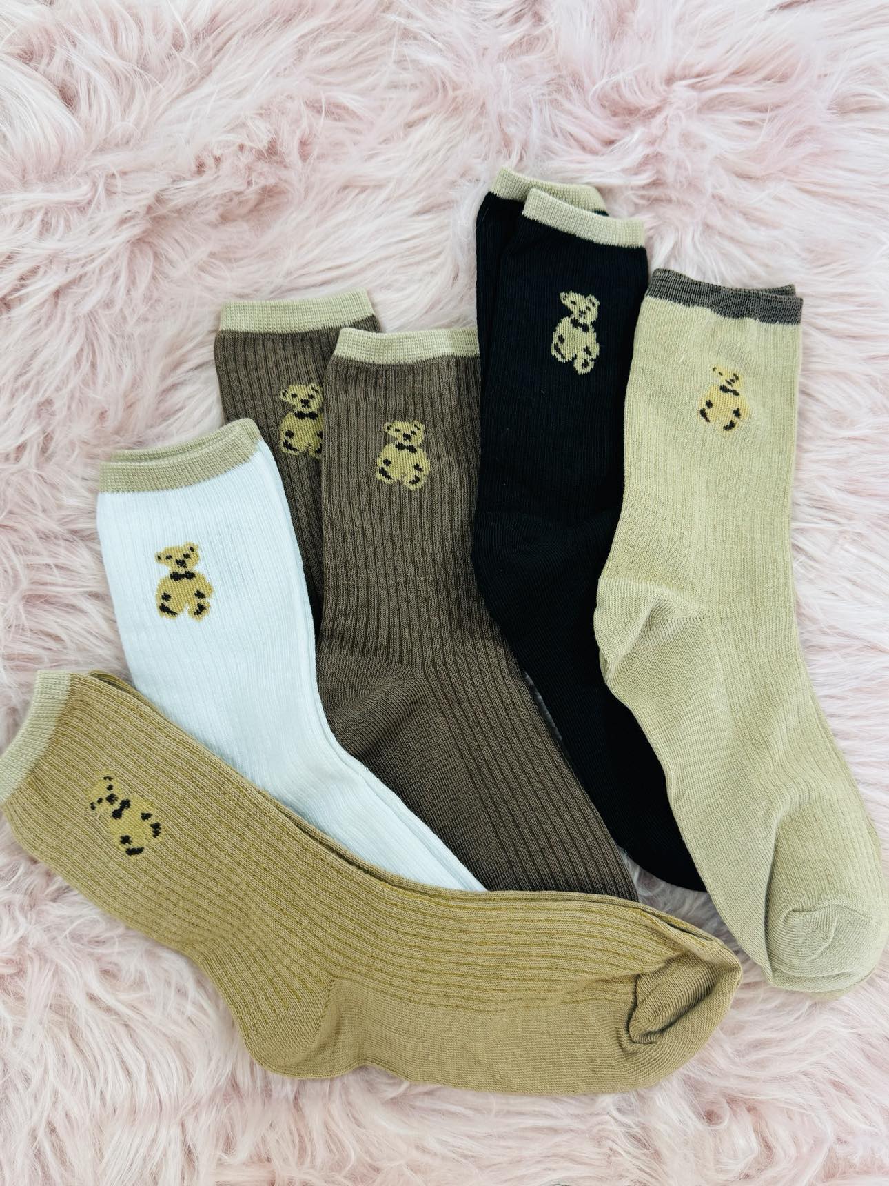 Cozy Set Of 5 Teddy Bear Socks