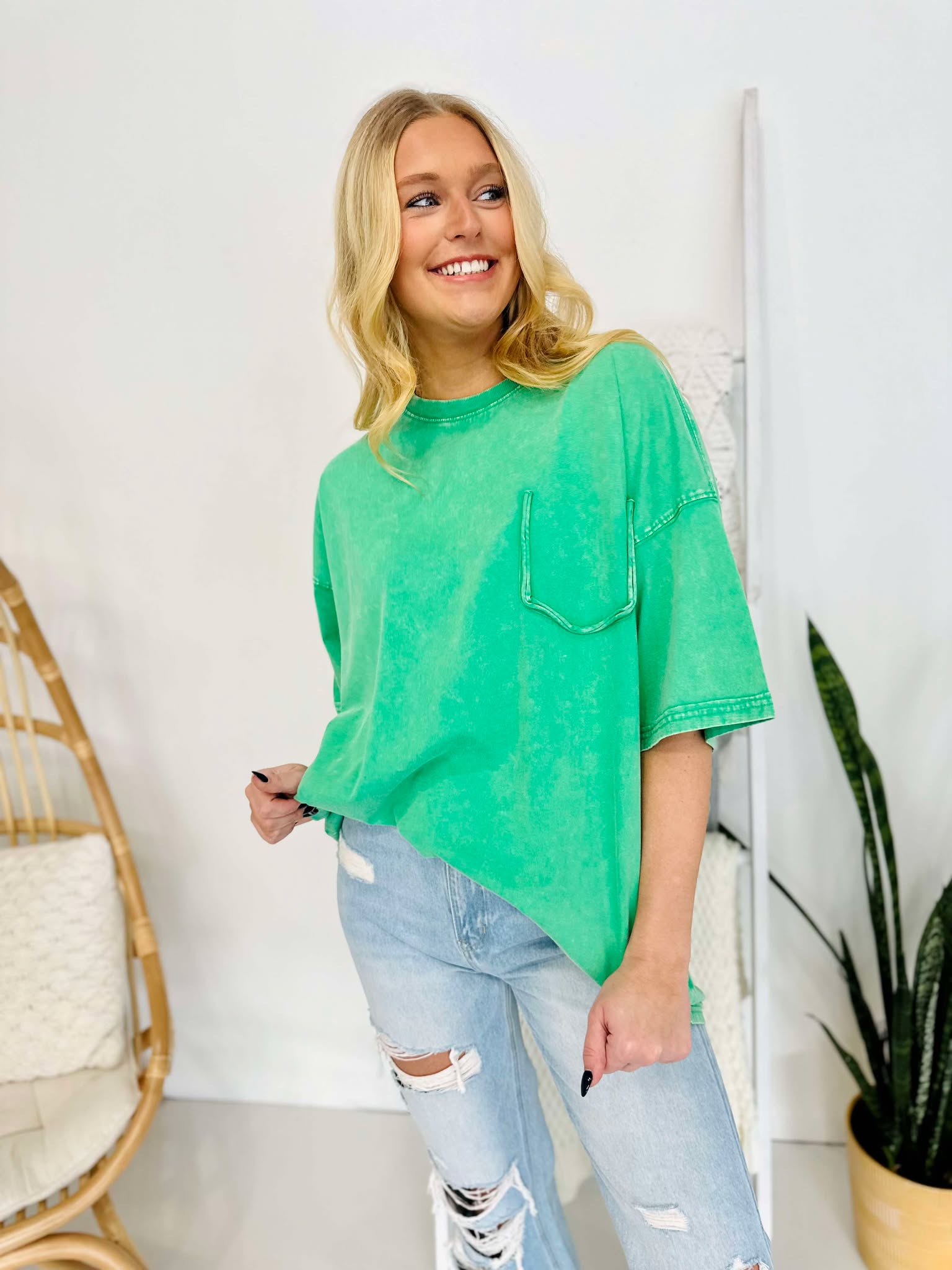 Green Dreams Oversized Top