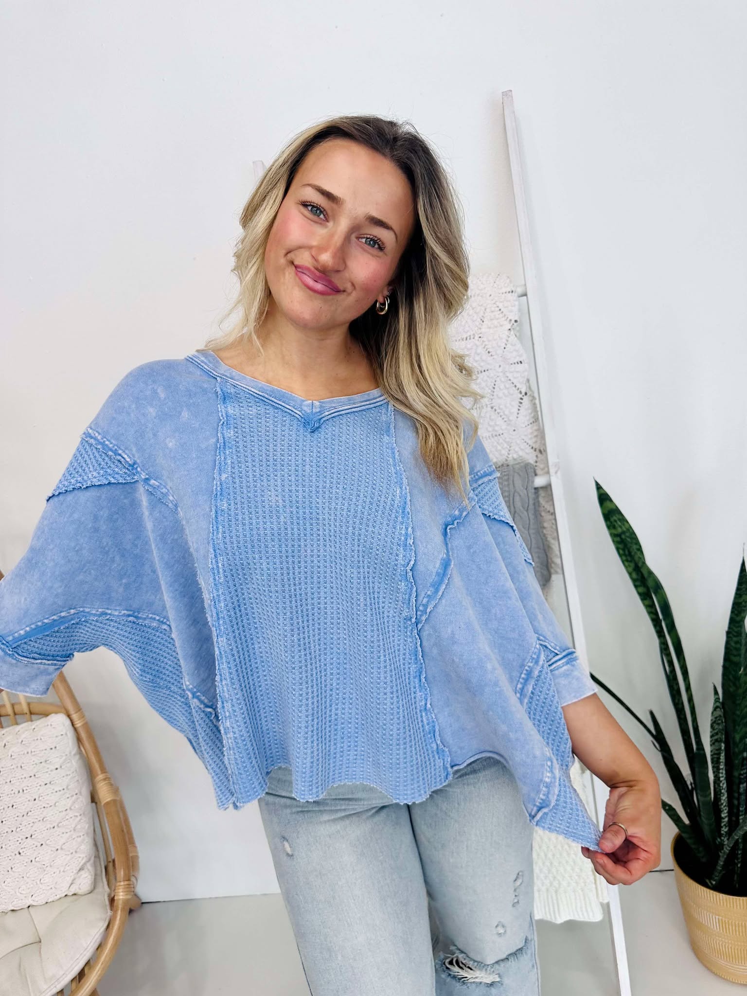 No Blues Here Oversized Top