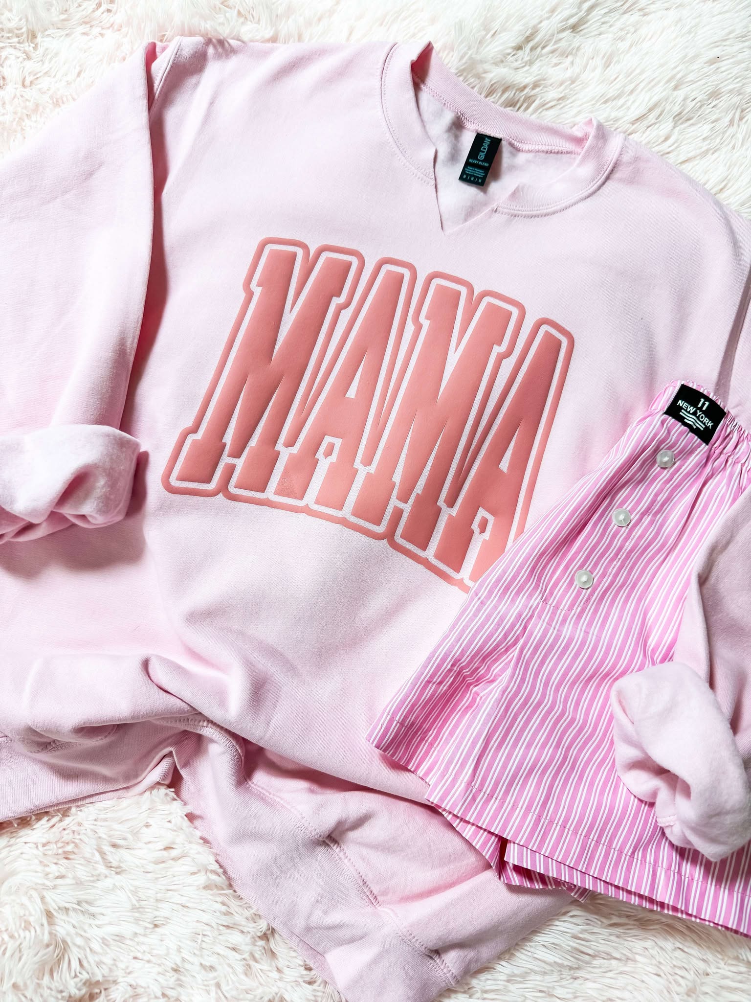 Mama Pink Monochrome Slit Cut Sweatshirt