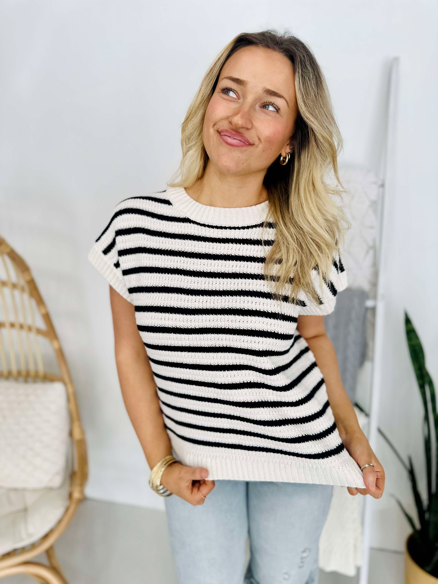 Modern Basic Striped Top