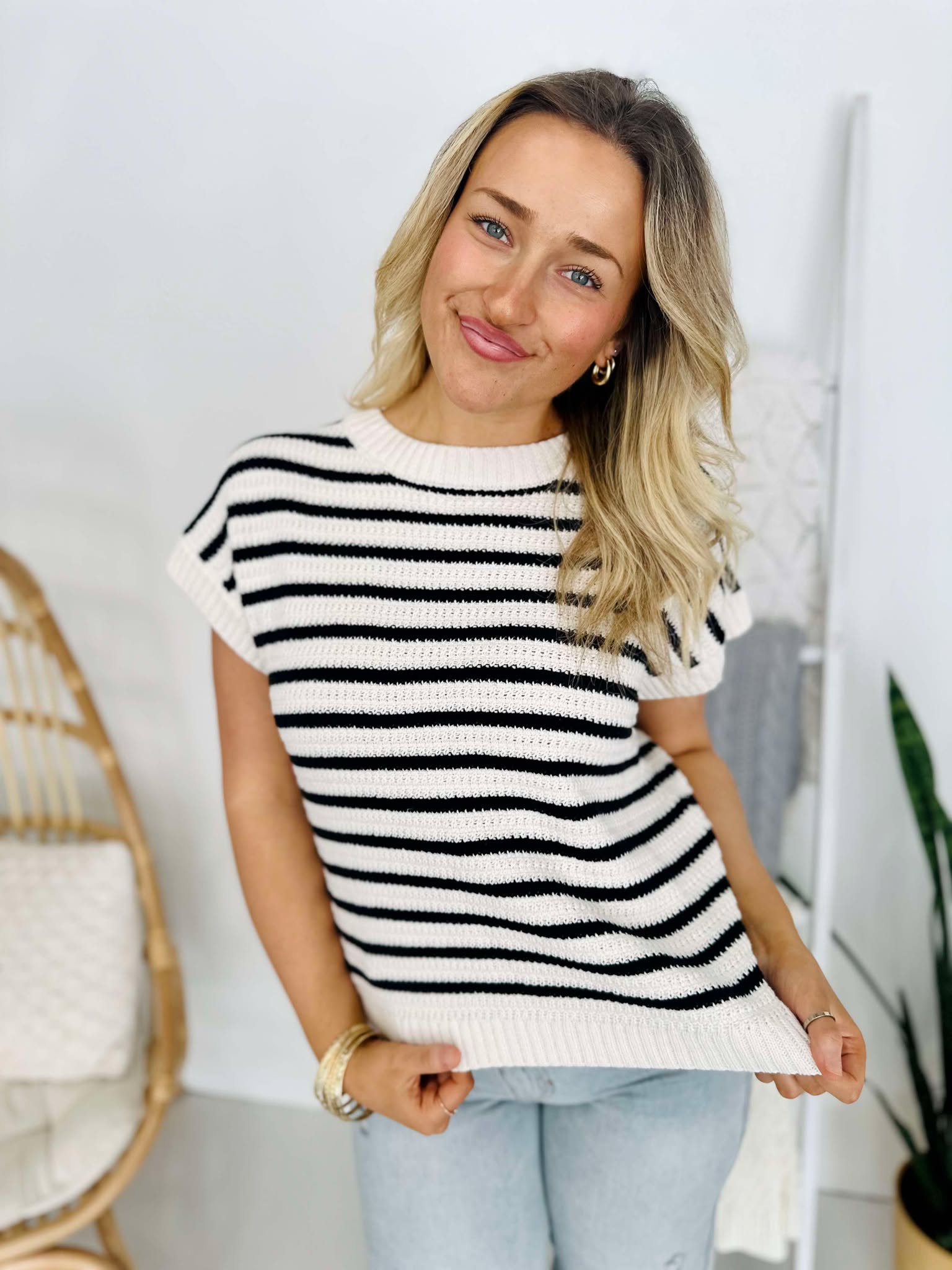 Modern Basic Striped Top