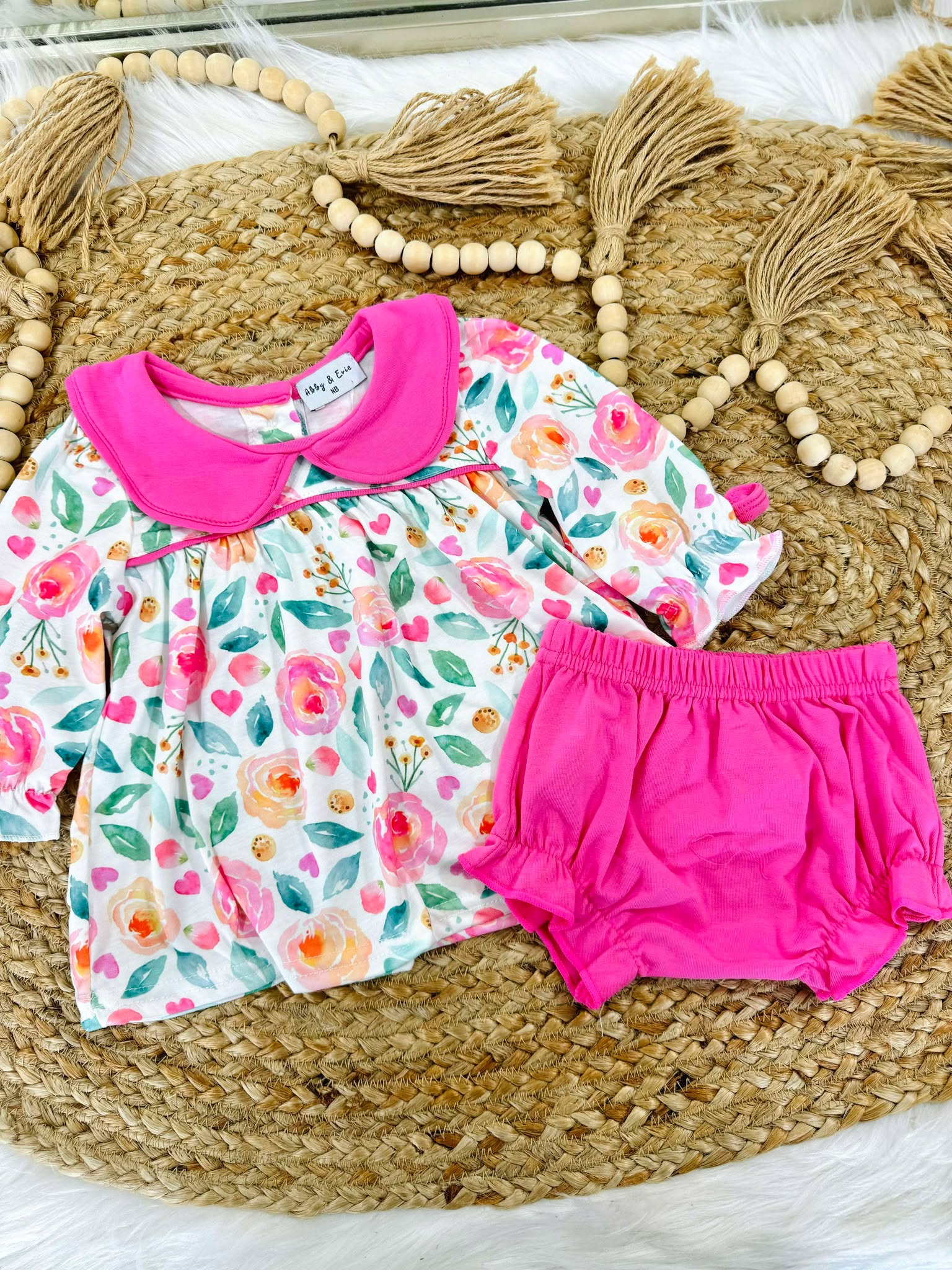 Pink Floral Girl Set