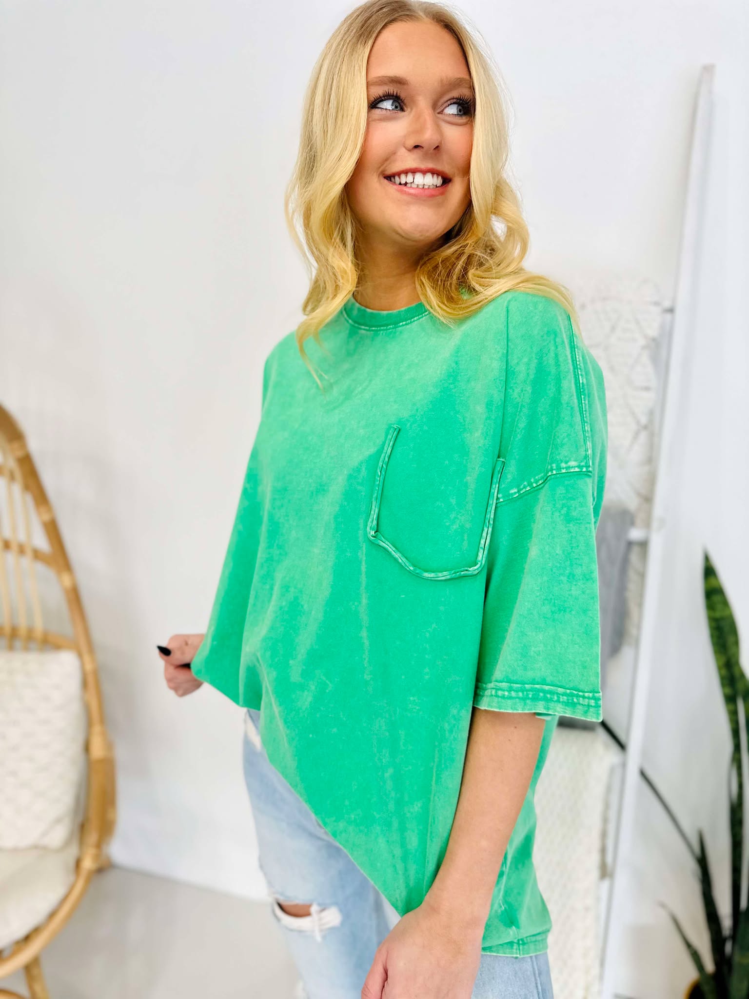 Green Dreams Oversized Top