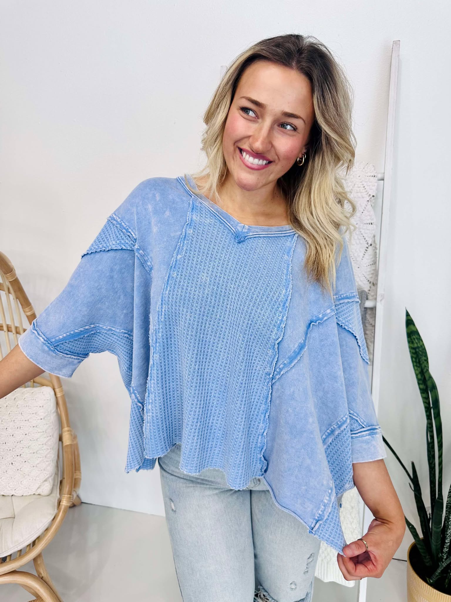 No Blues Here Oversized Top