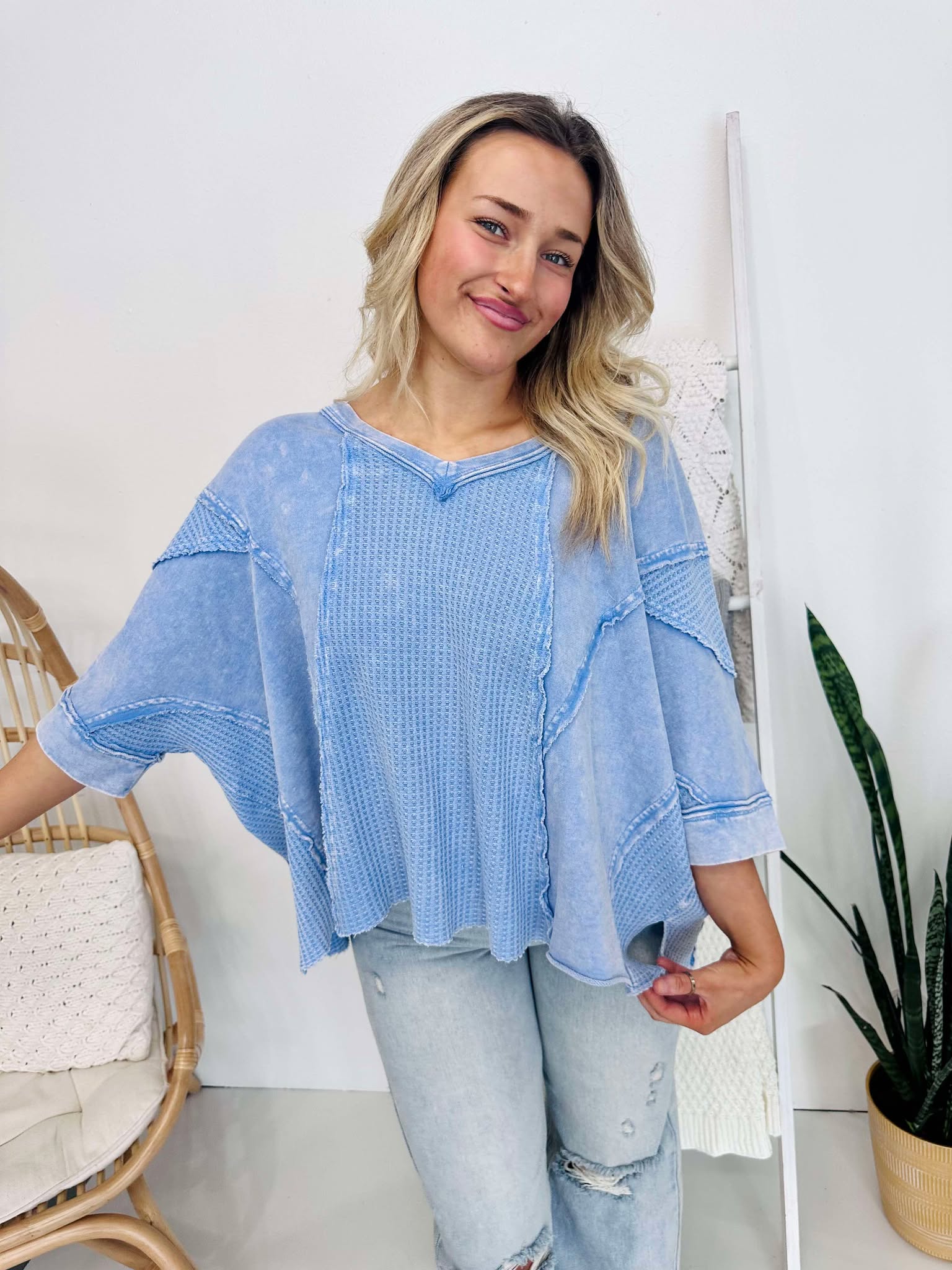 No Blues Here Oversized Top