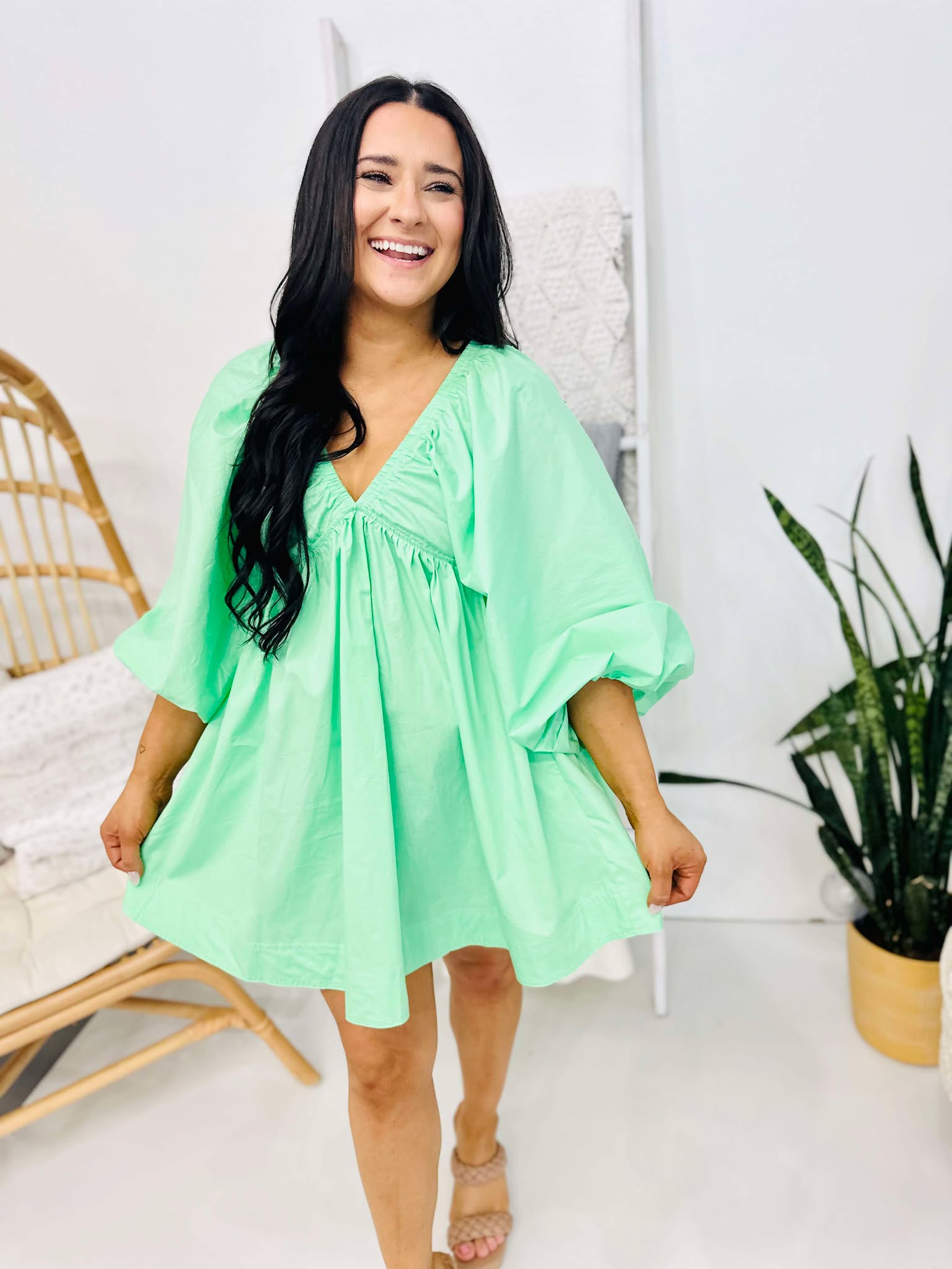 She's Spring Poplin Mini Dress