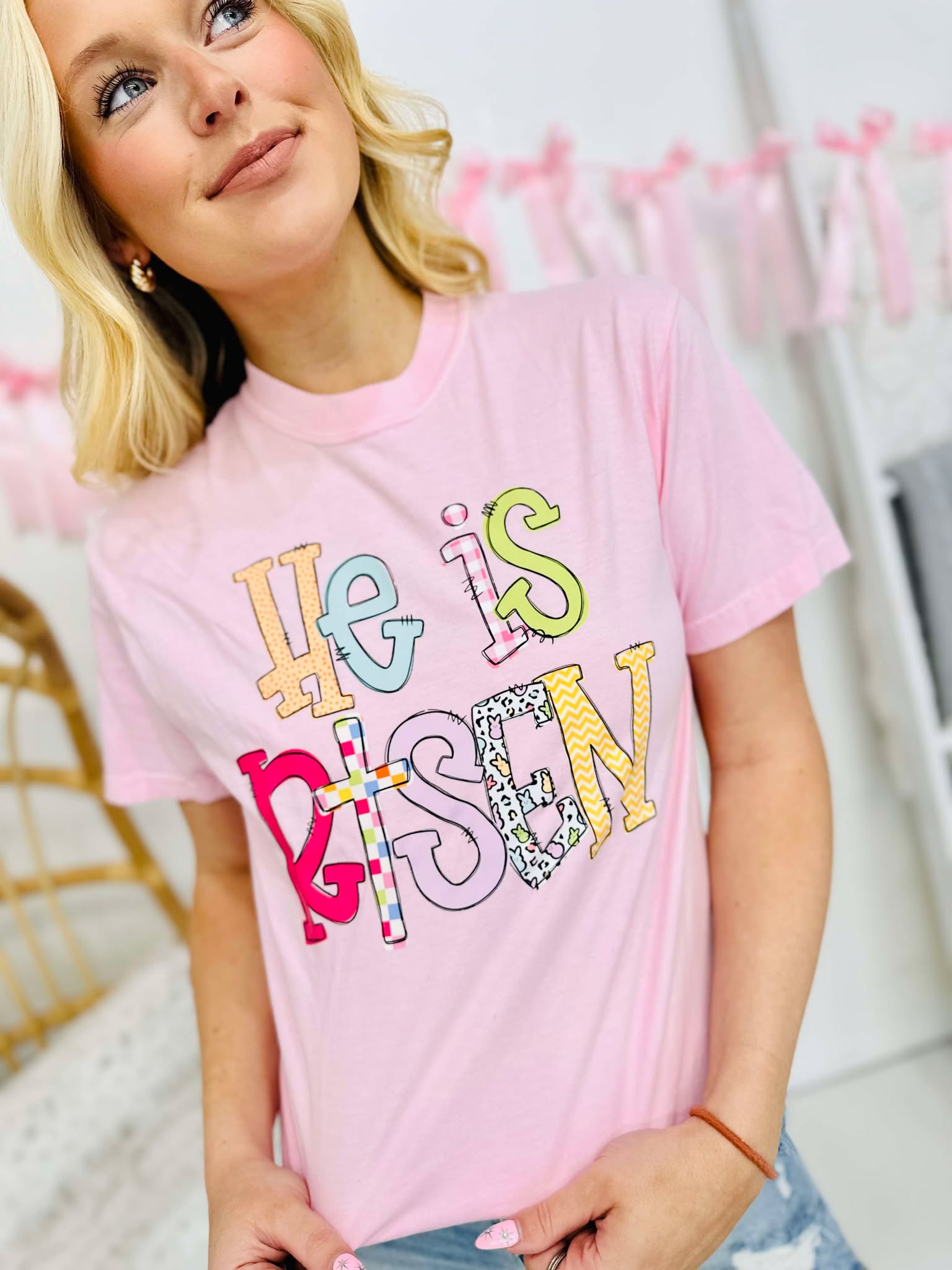 He Is Risen Blossom Graphic Tee