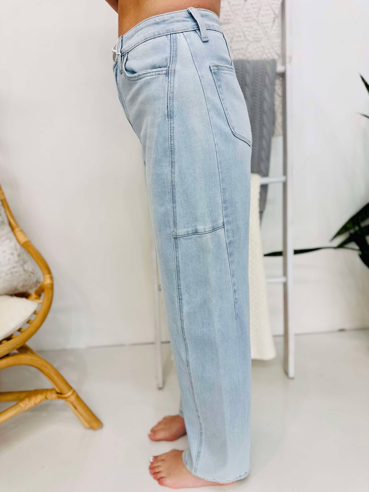 The Maddi Super High Rise Barrel Jeans