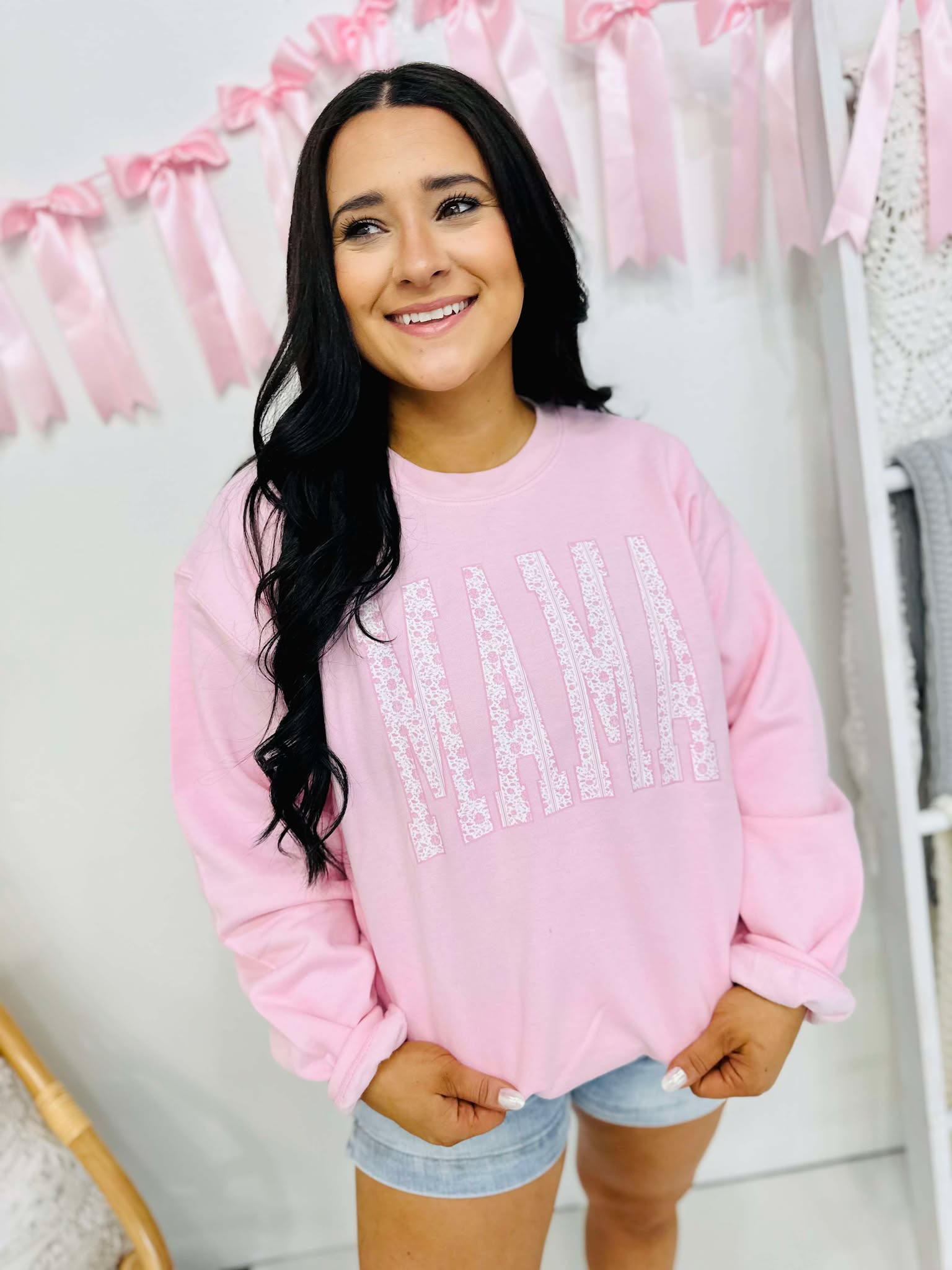 Mama Floral Pink Sweatshirt