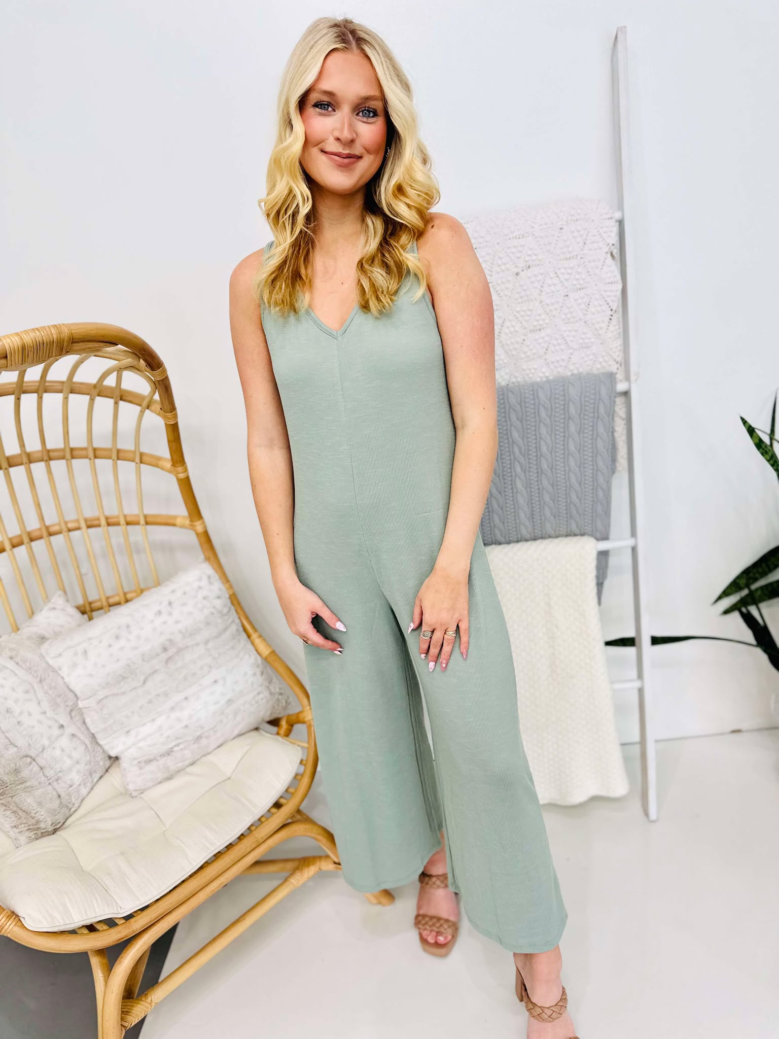 Spring Sage Jumpsuit