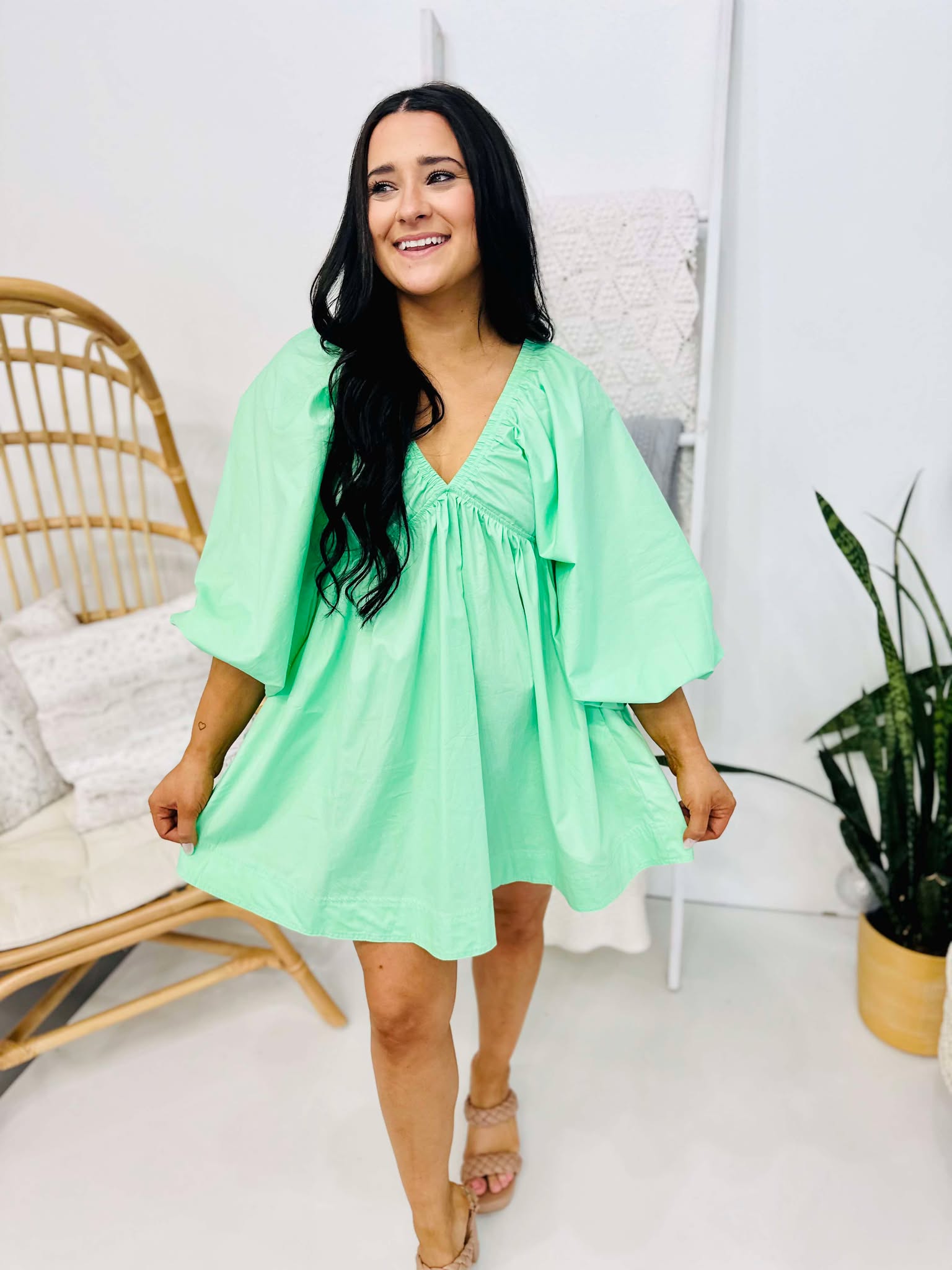 She's Spring Poplin Mini Dress