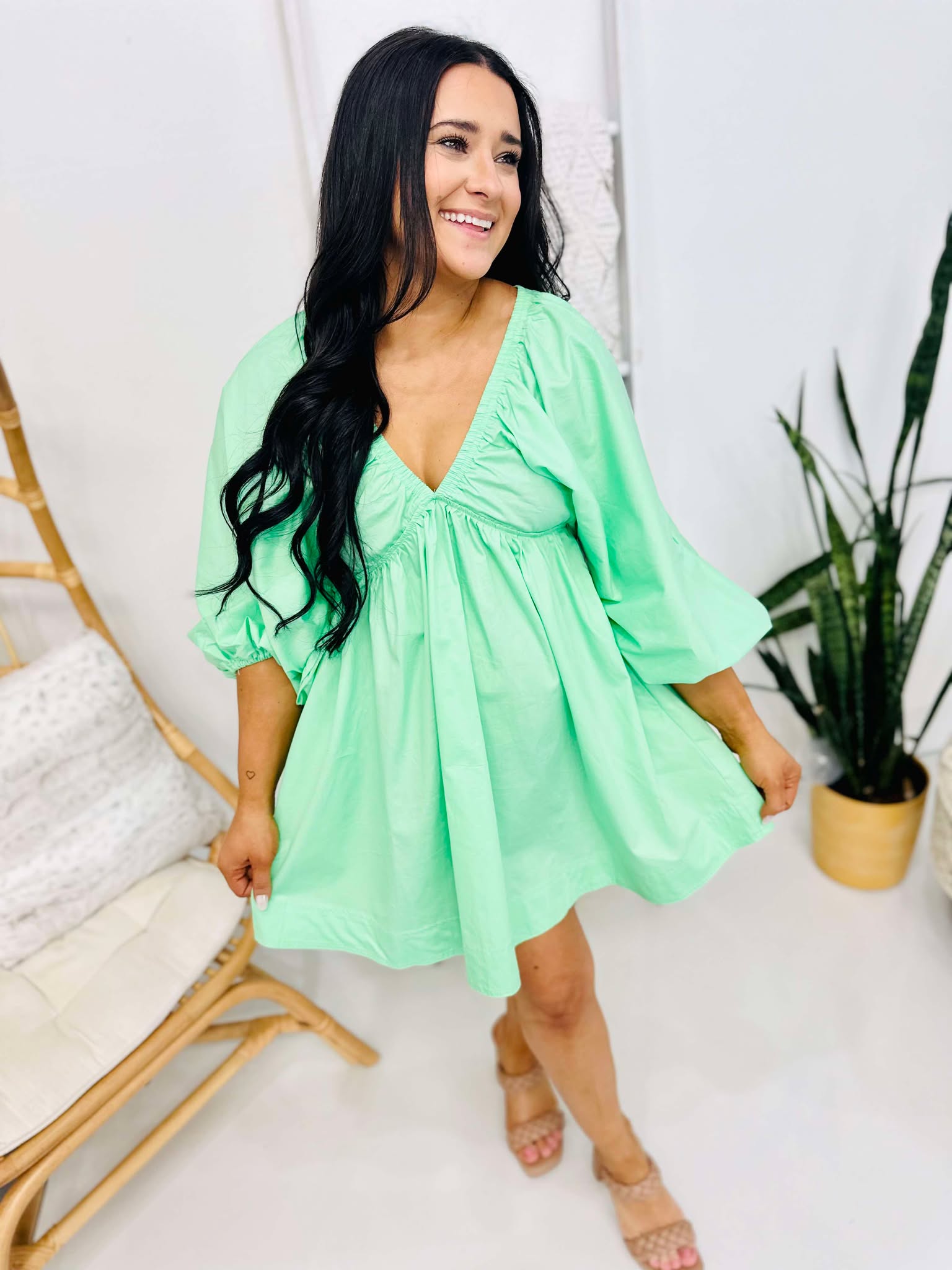 She's Spring Poplin Mini Dress