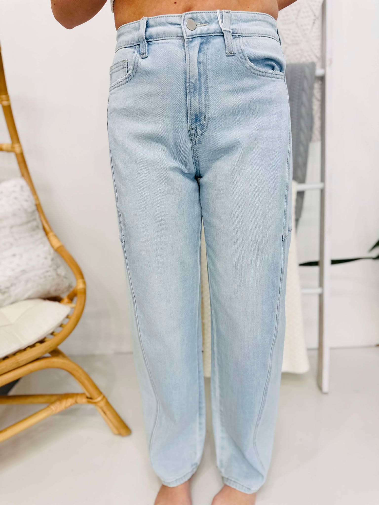 The Maddi Super High Rise Barrel Jeans