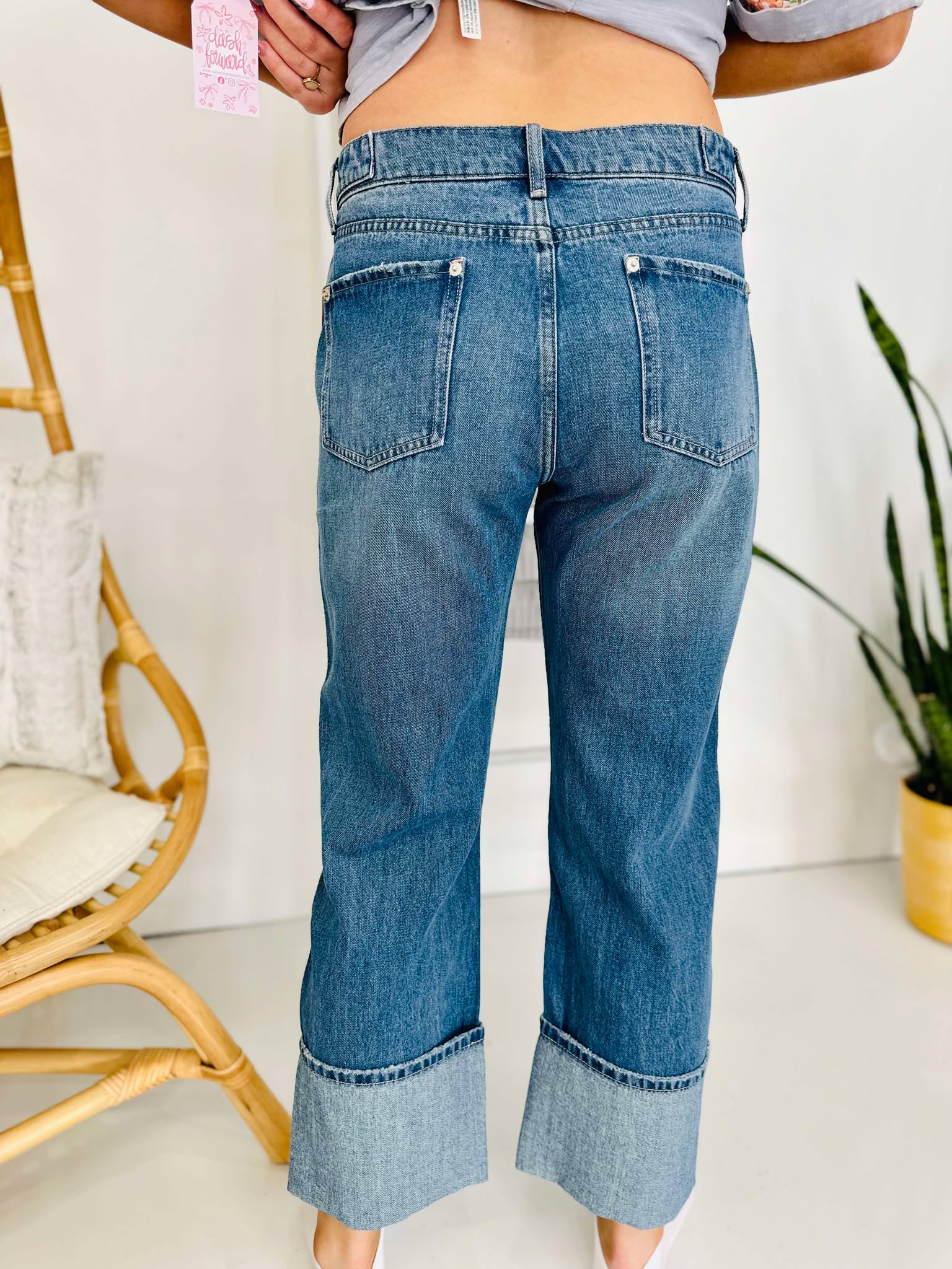 Mineral Washed Cuffed Straight Pants