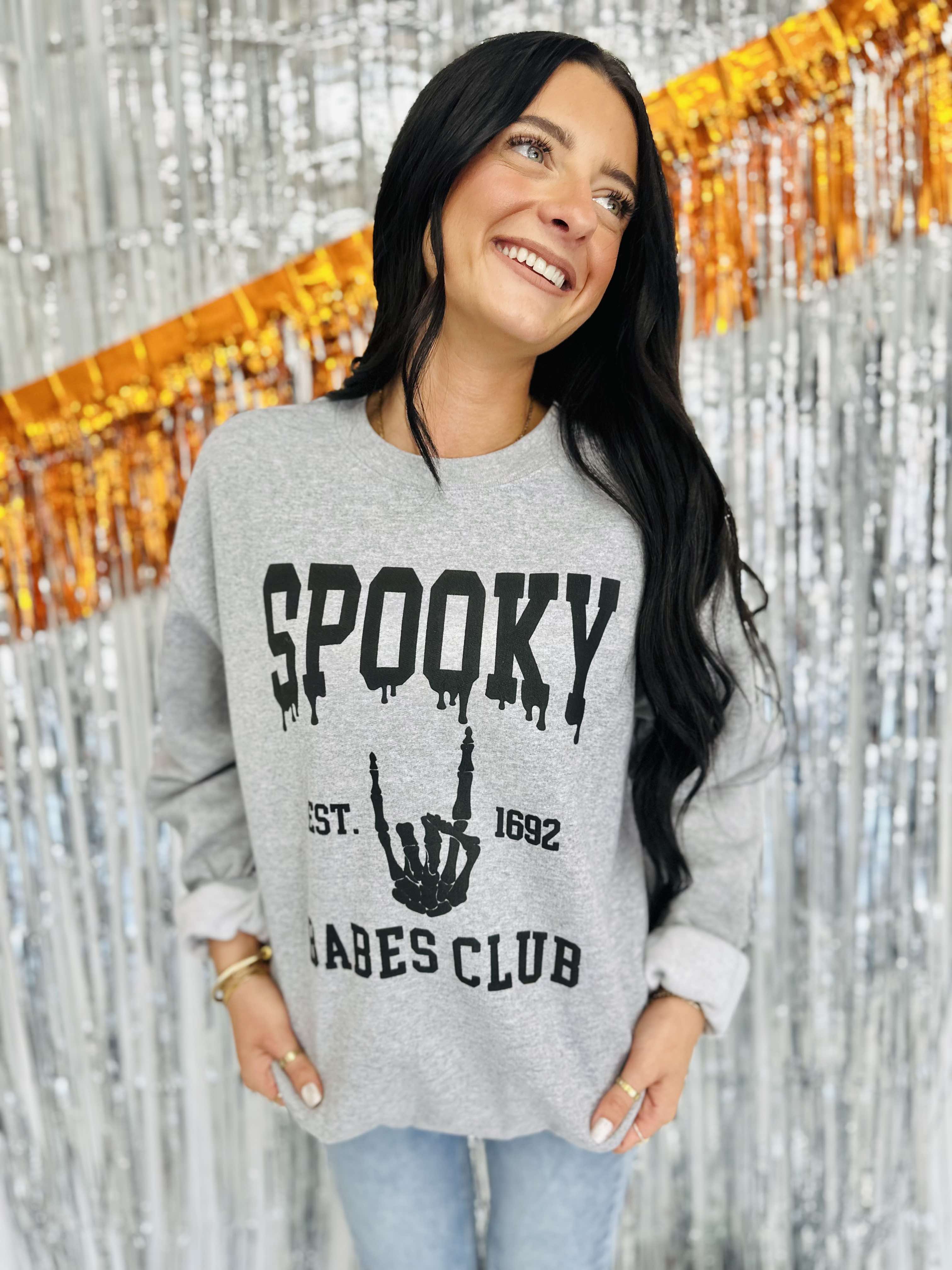 Spooky Babes Club Sports Grey Sweatshirt