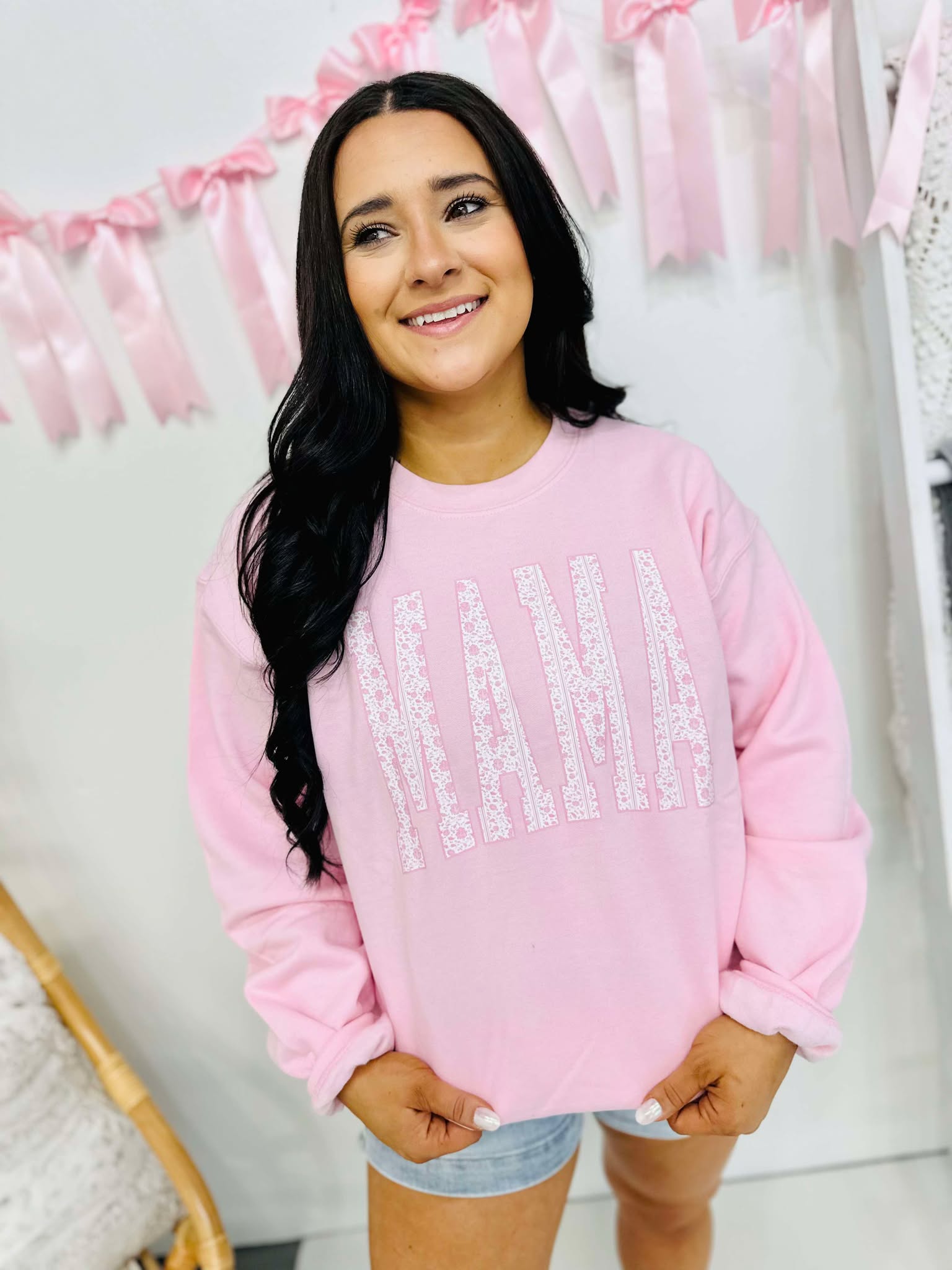 Mama Floral Pink Sweatshirt