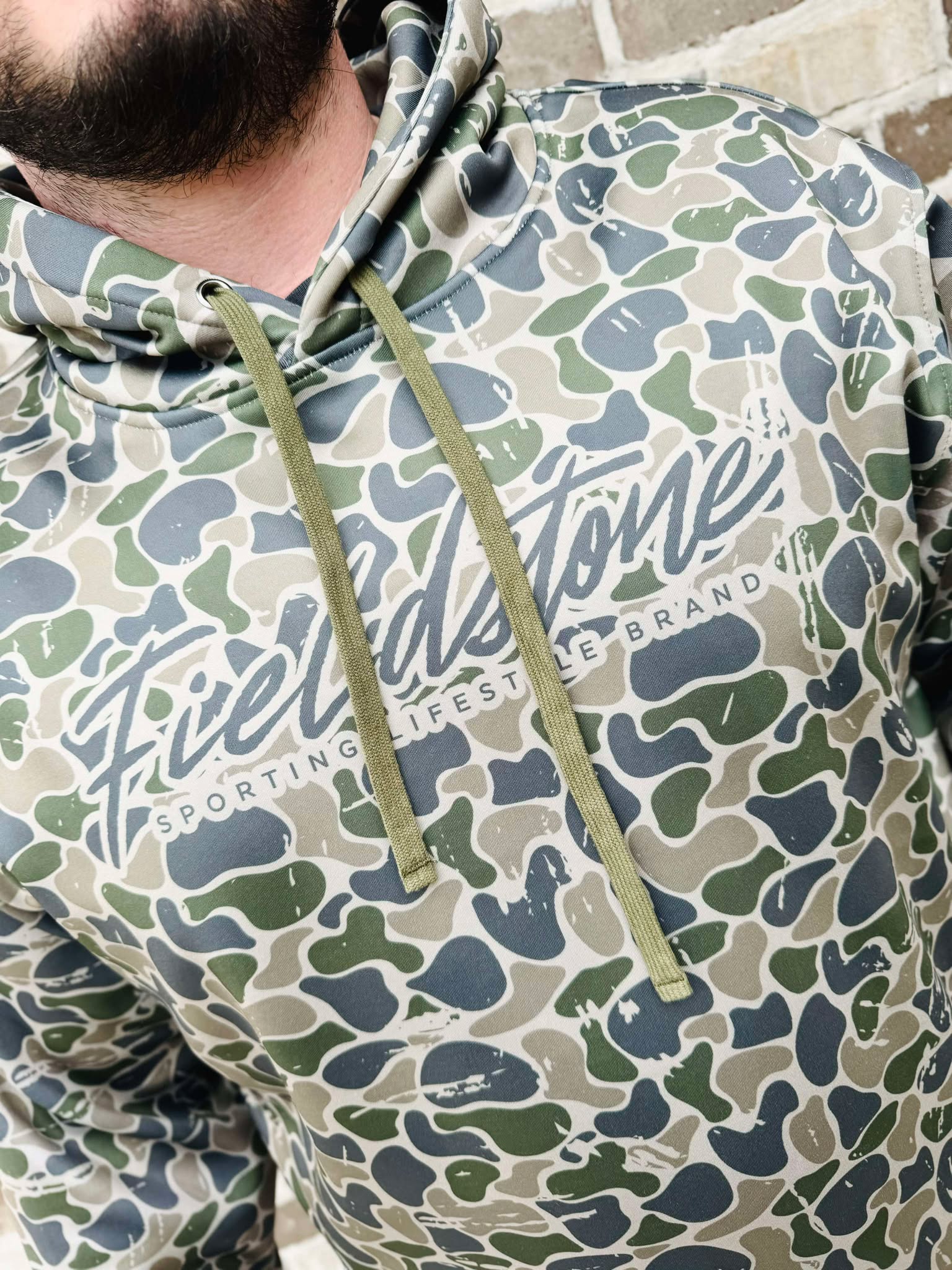 Fieldstone Script Camo Hoodie