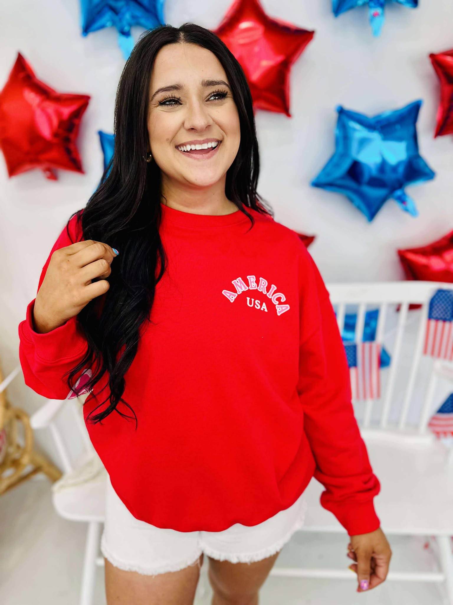 Cherry Red America Pullover
