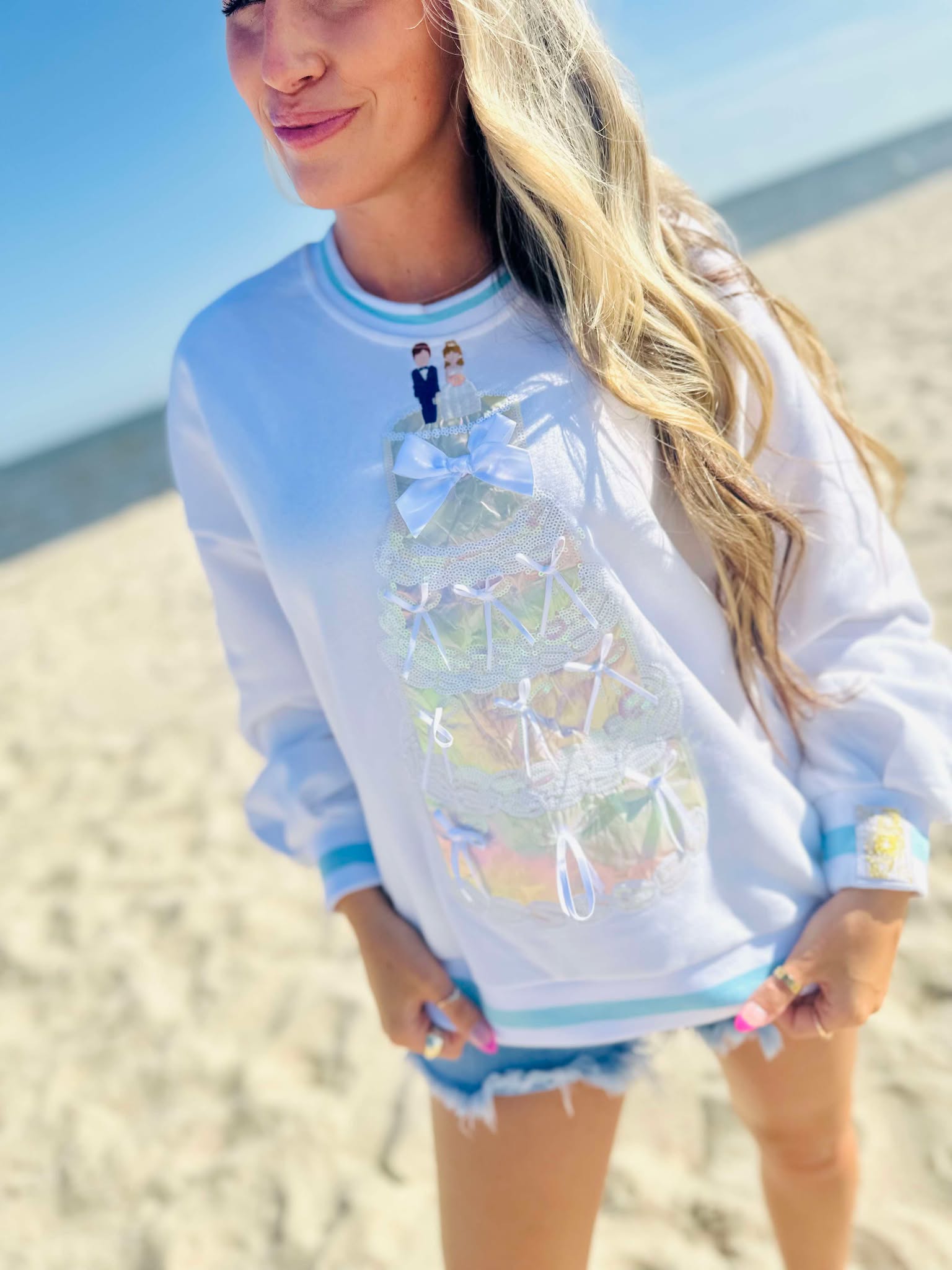 Queen Of Sparkles White Wedding Cake Sweatshirt