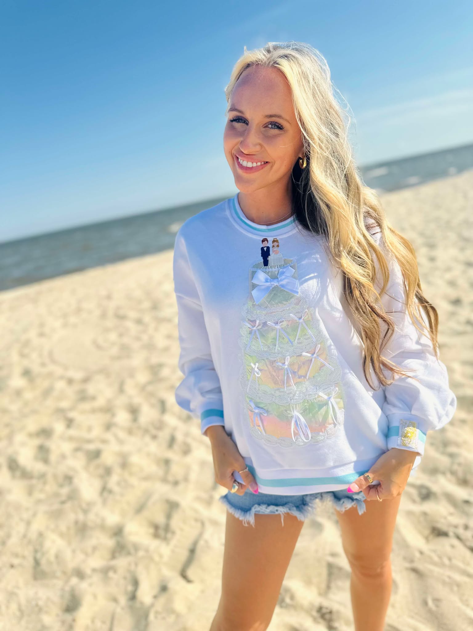 Queen Of Sparkles White Wedding Cake Sweatshirt