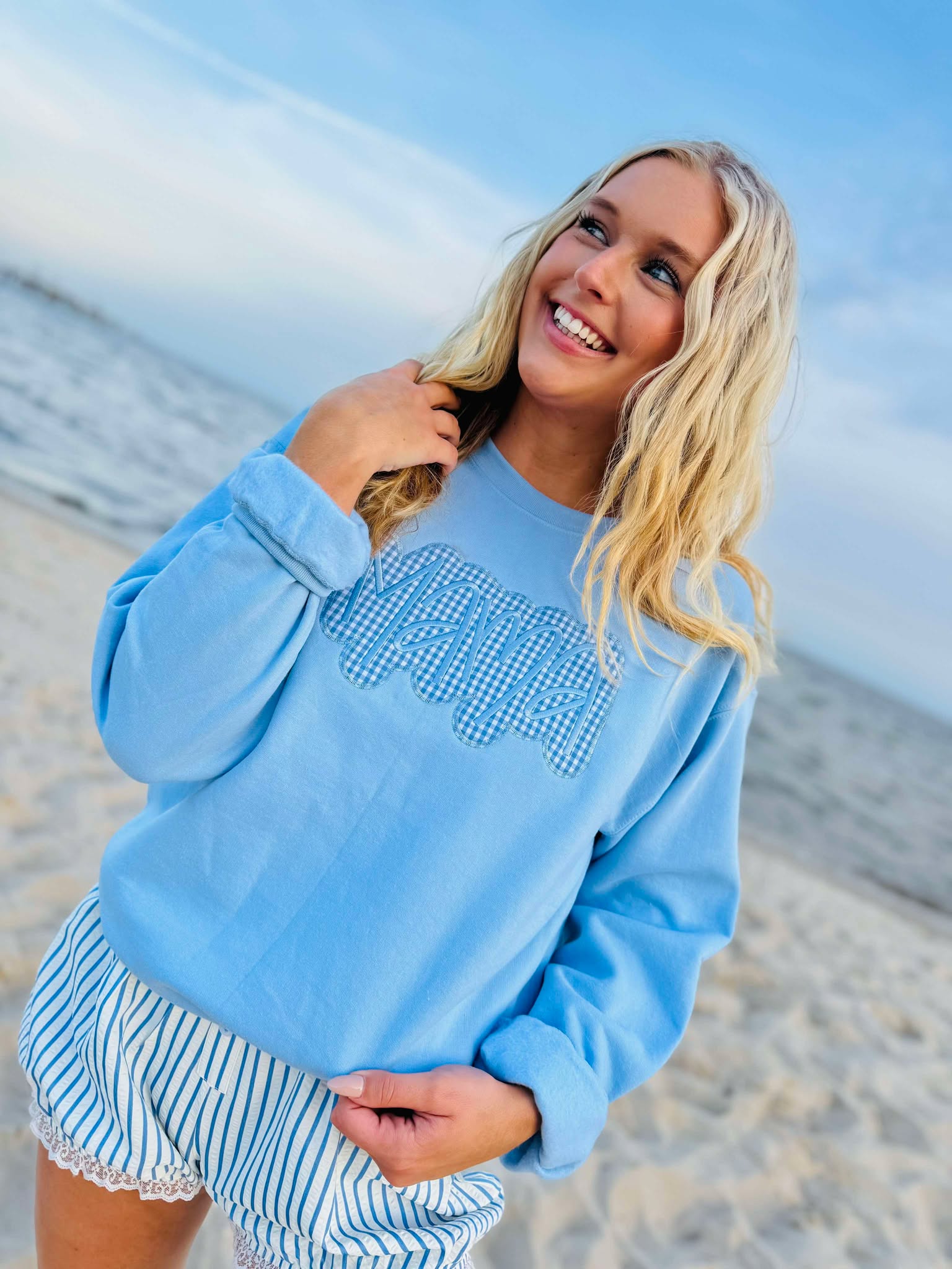 ジャスパーロッテルダムジャイールマッハ Mama Gingham Applique Sweatshirt – Dash Forward
