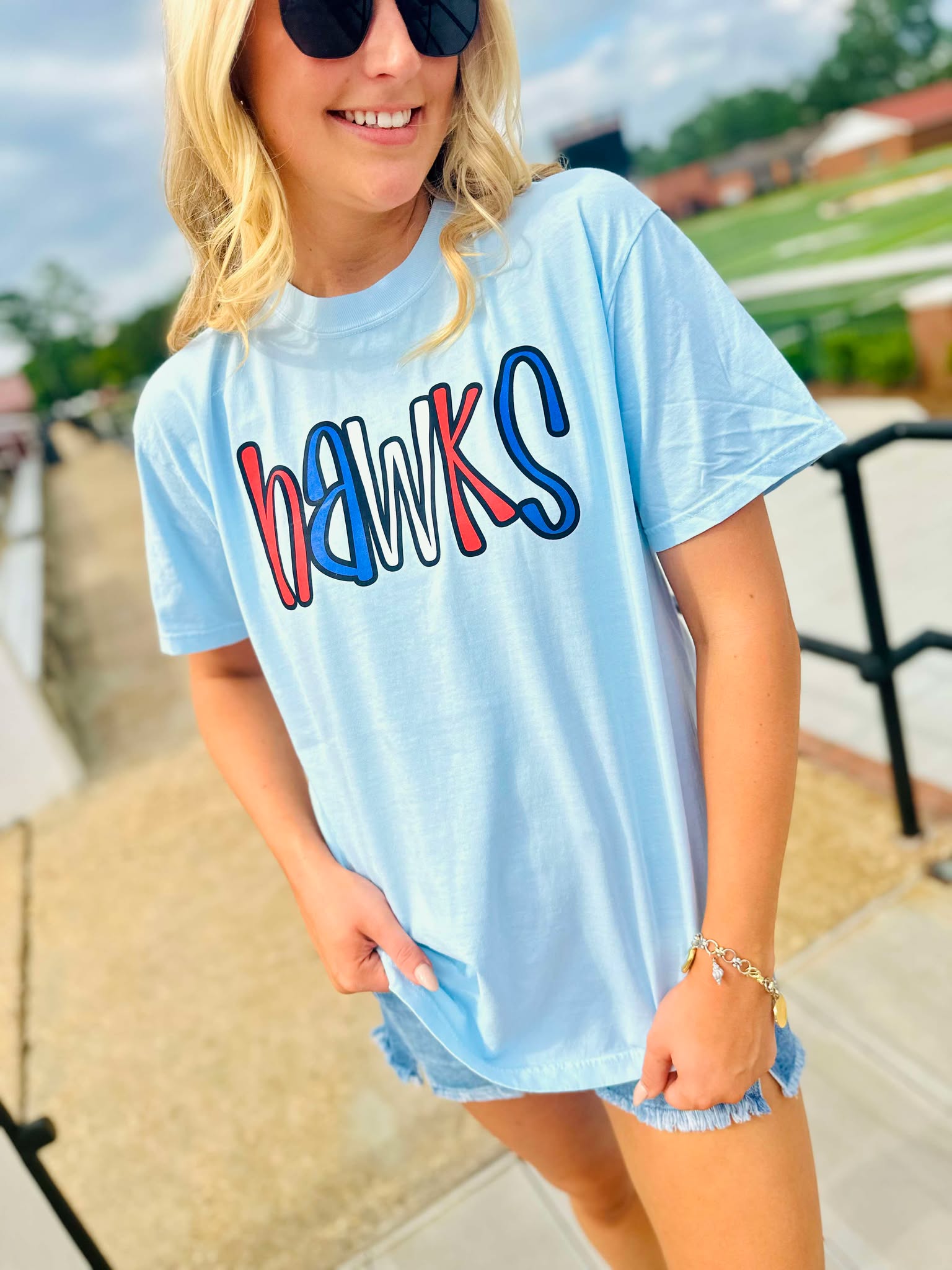Mutli Color School Print Graphic Tee