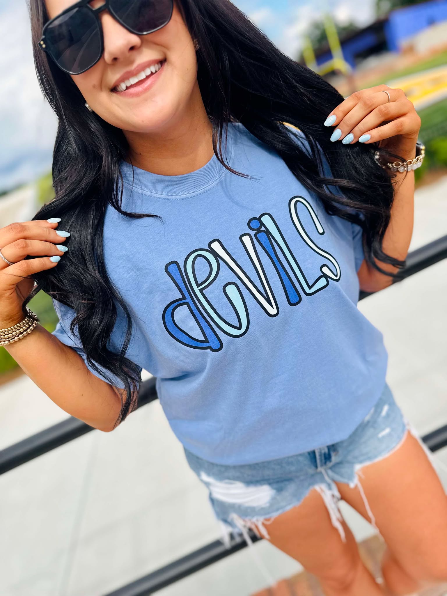 Mutli Color School Print Graphic Tee