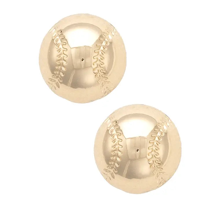 Baseball Gold Stud Earrings