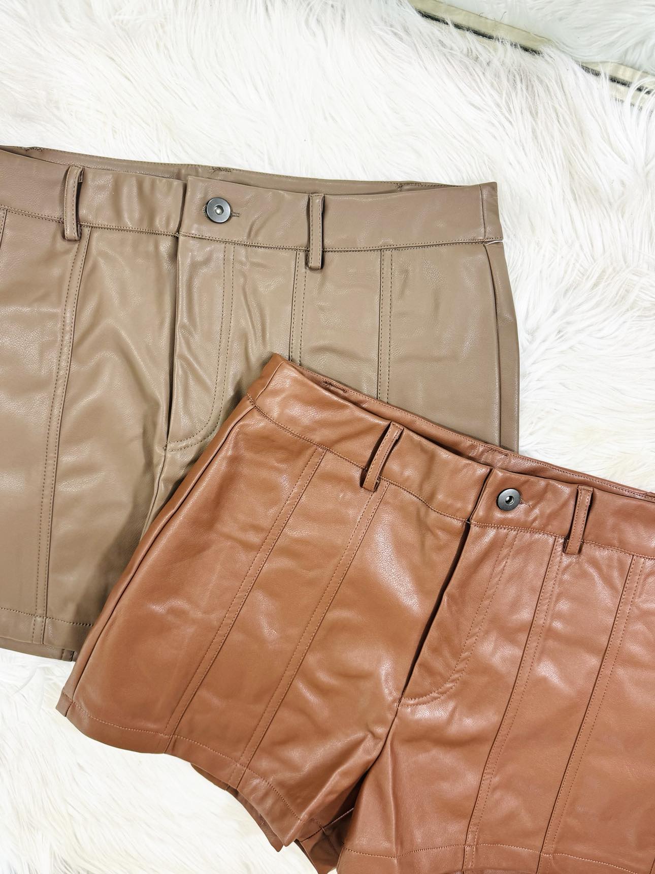 Another Life Faux Leather Shorts