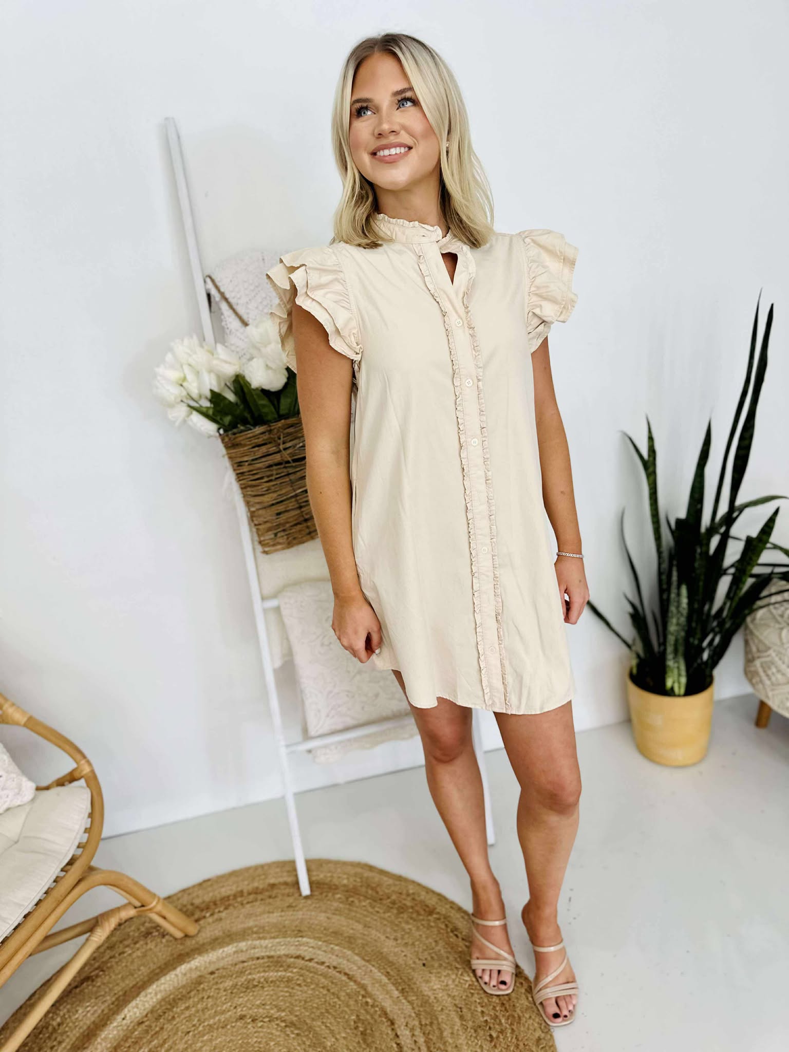 All She Wants Button Down Dress