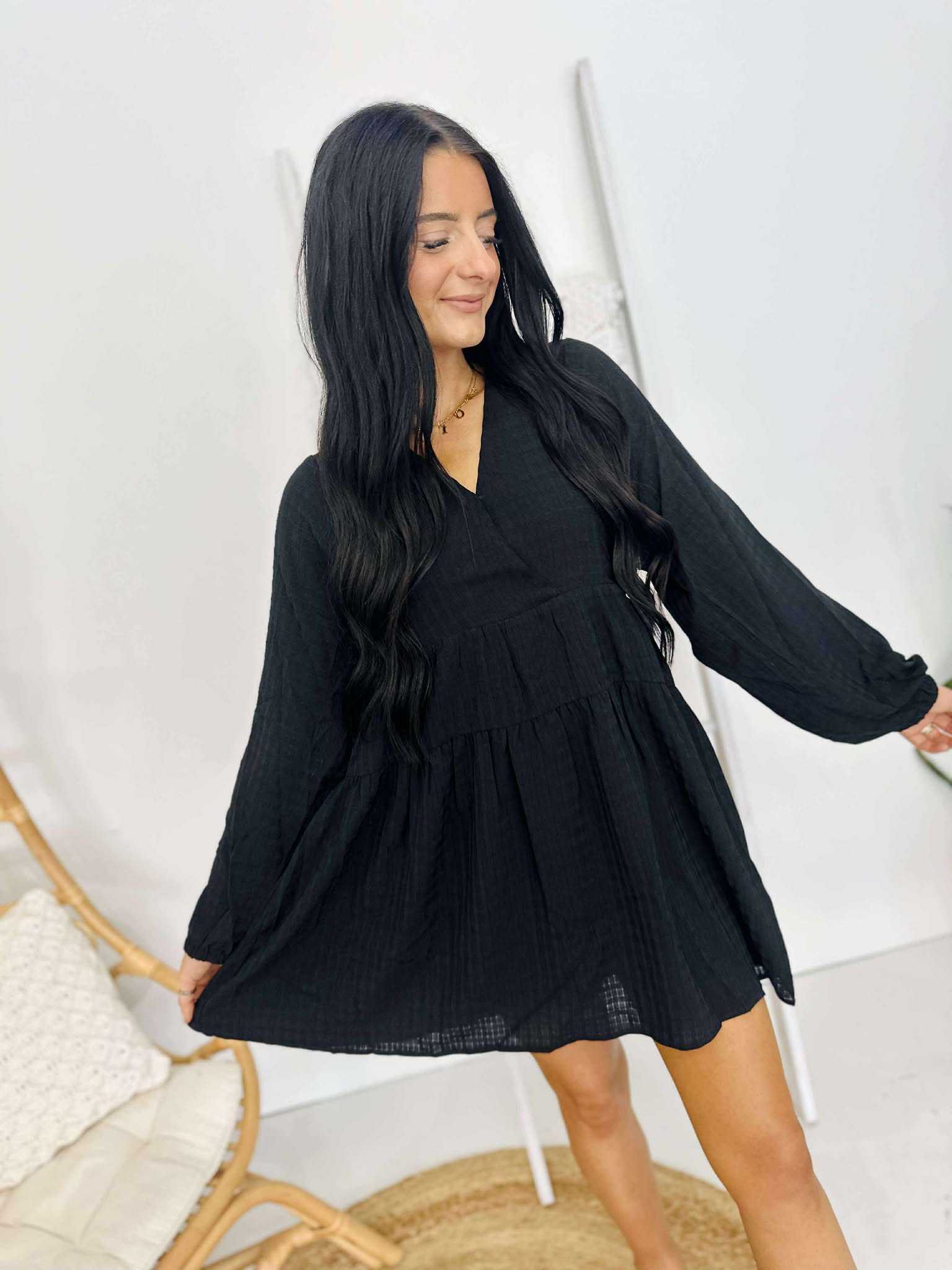 Swept Away Back Tie Dress