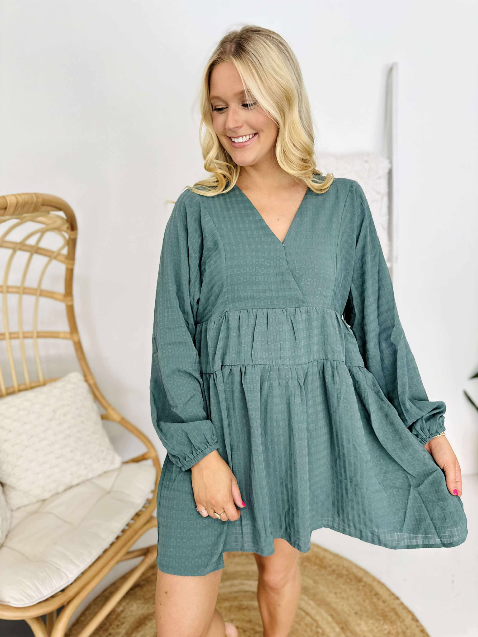 Swept Away Back Tie Dress