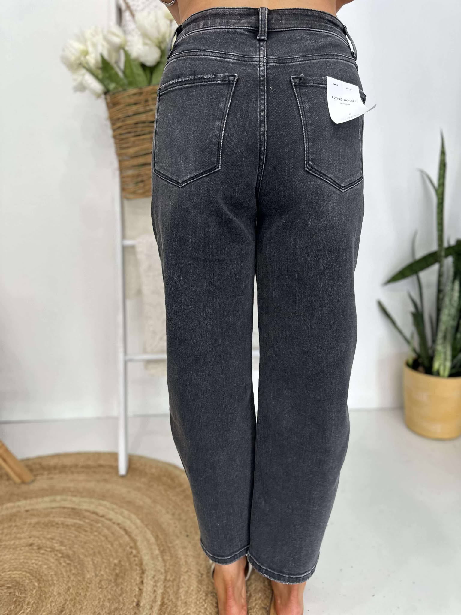 The Lexi Black Barrel Jeans