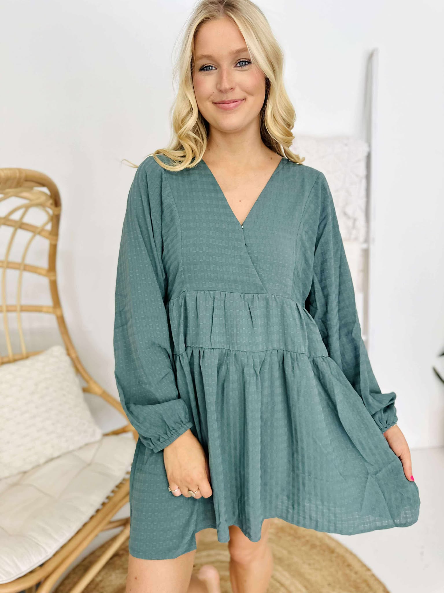 Swept Away Back Tie Dress