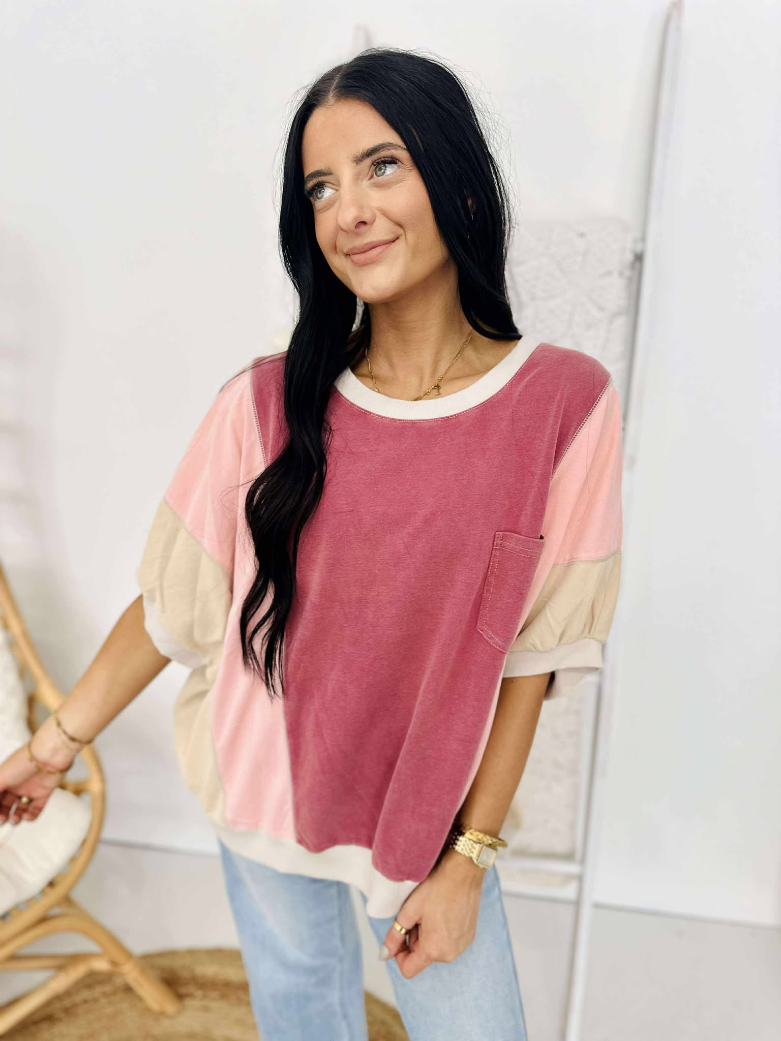 Easy As Is Colorblock Top