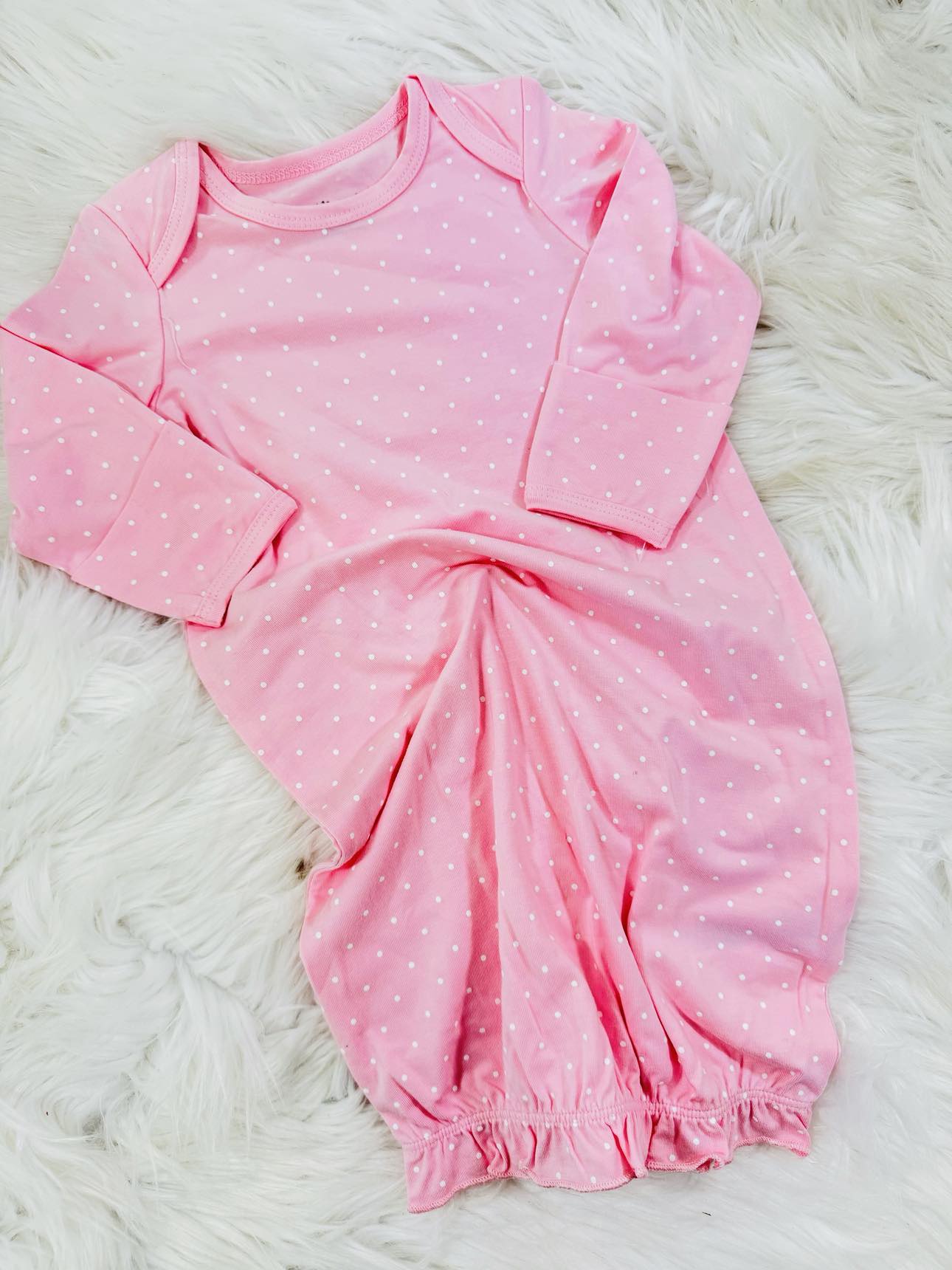 Baby Girl Pink Dot Gown