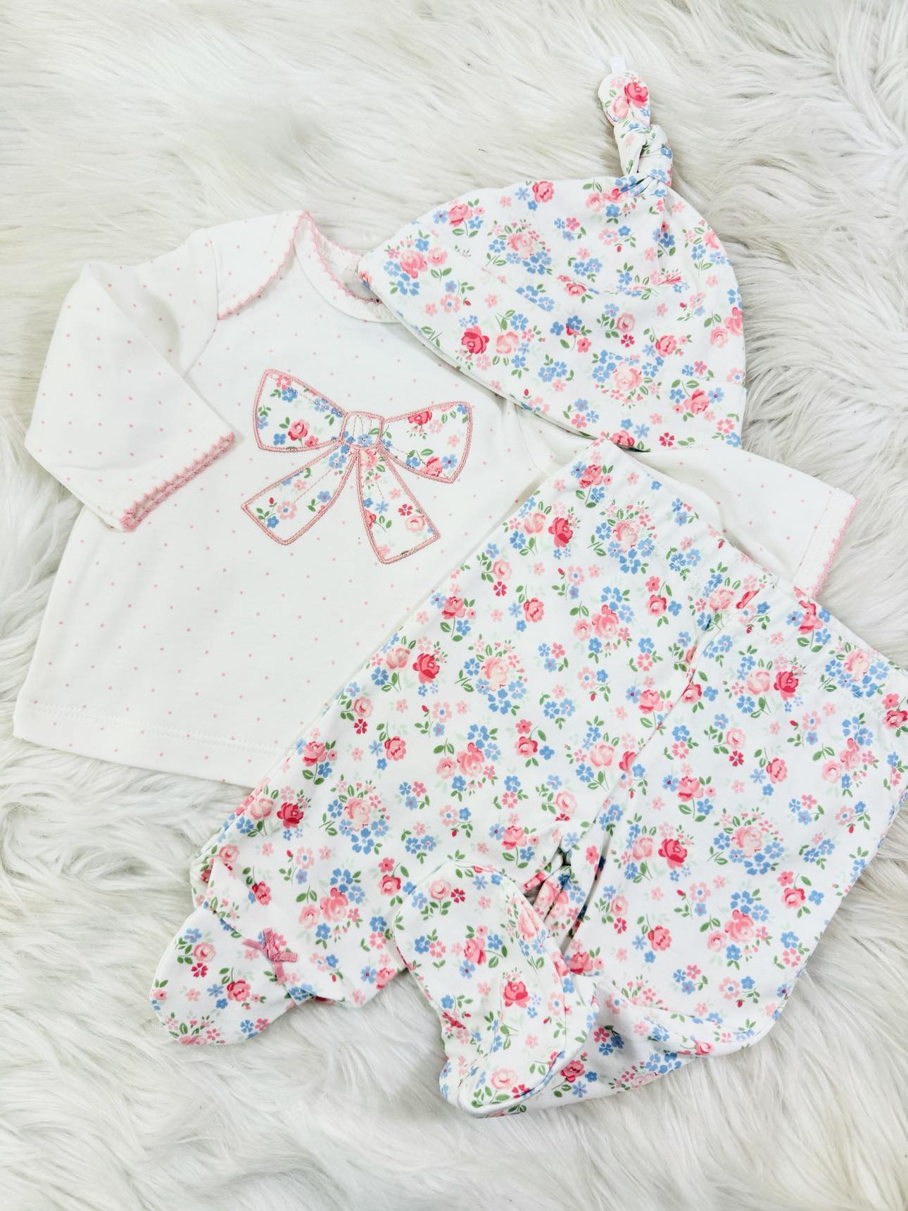 Baby Girl Floral Bow Set