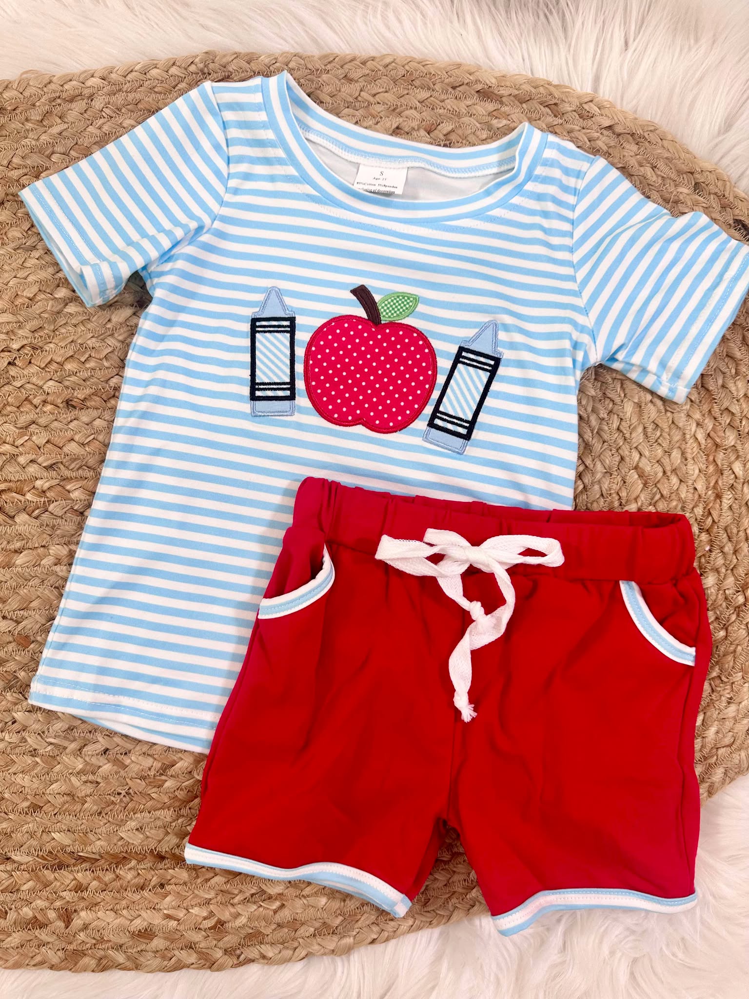Boys Back To School Pencil Shorts Set