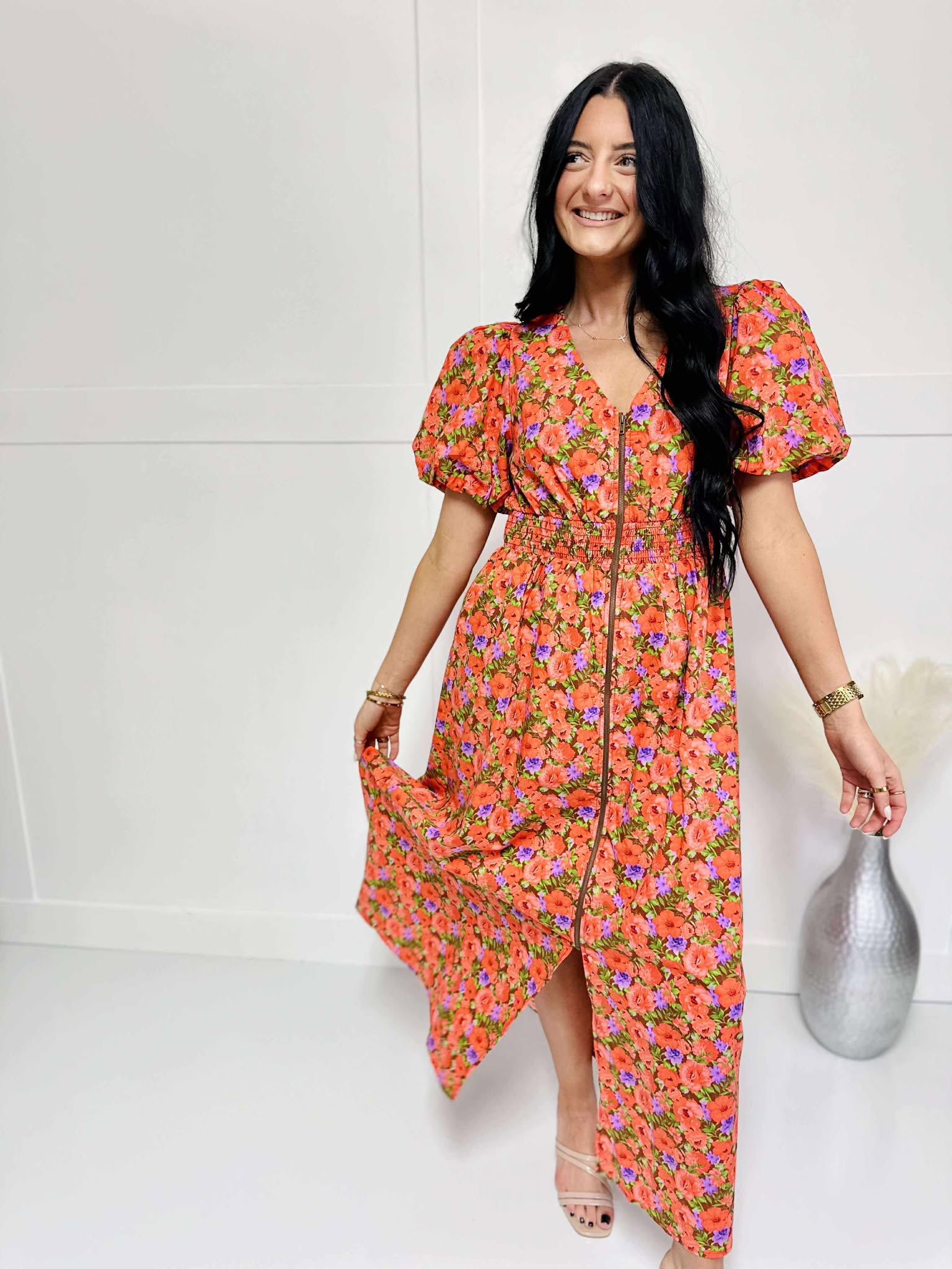 Fall Approval Floral Dress