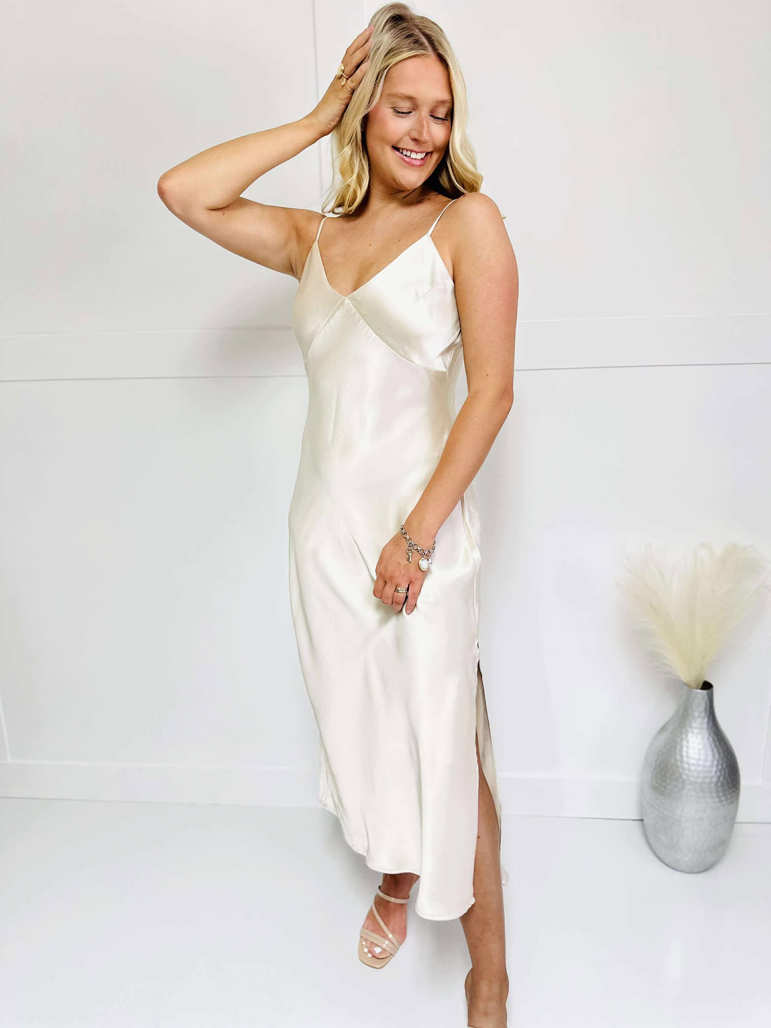 Princess Treatment Satin Midi Dress