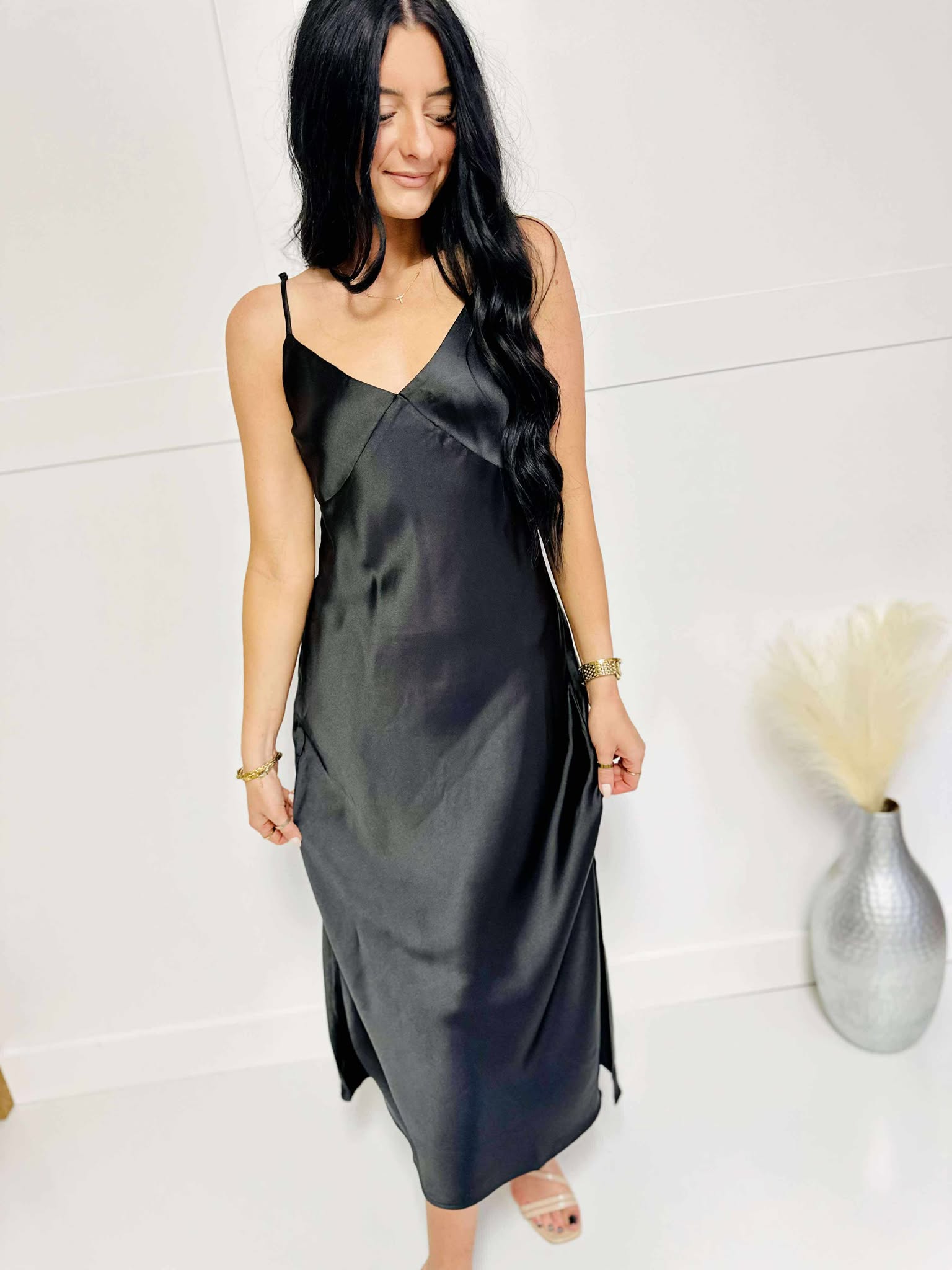 Princess Treatment Satin Midi Dress