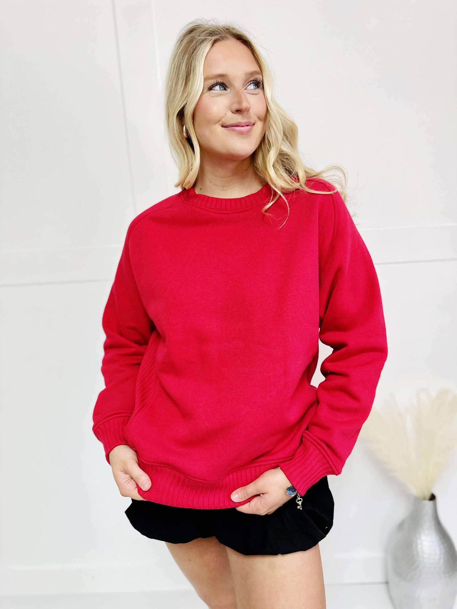 Fleece French Terry Crew Neck Sweatshirt