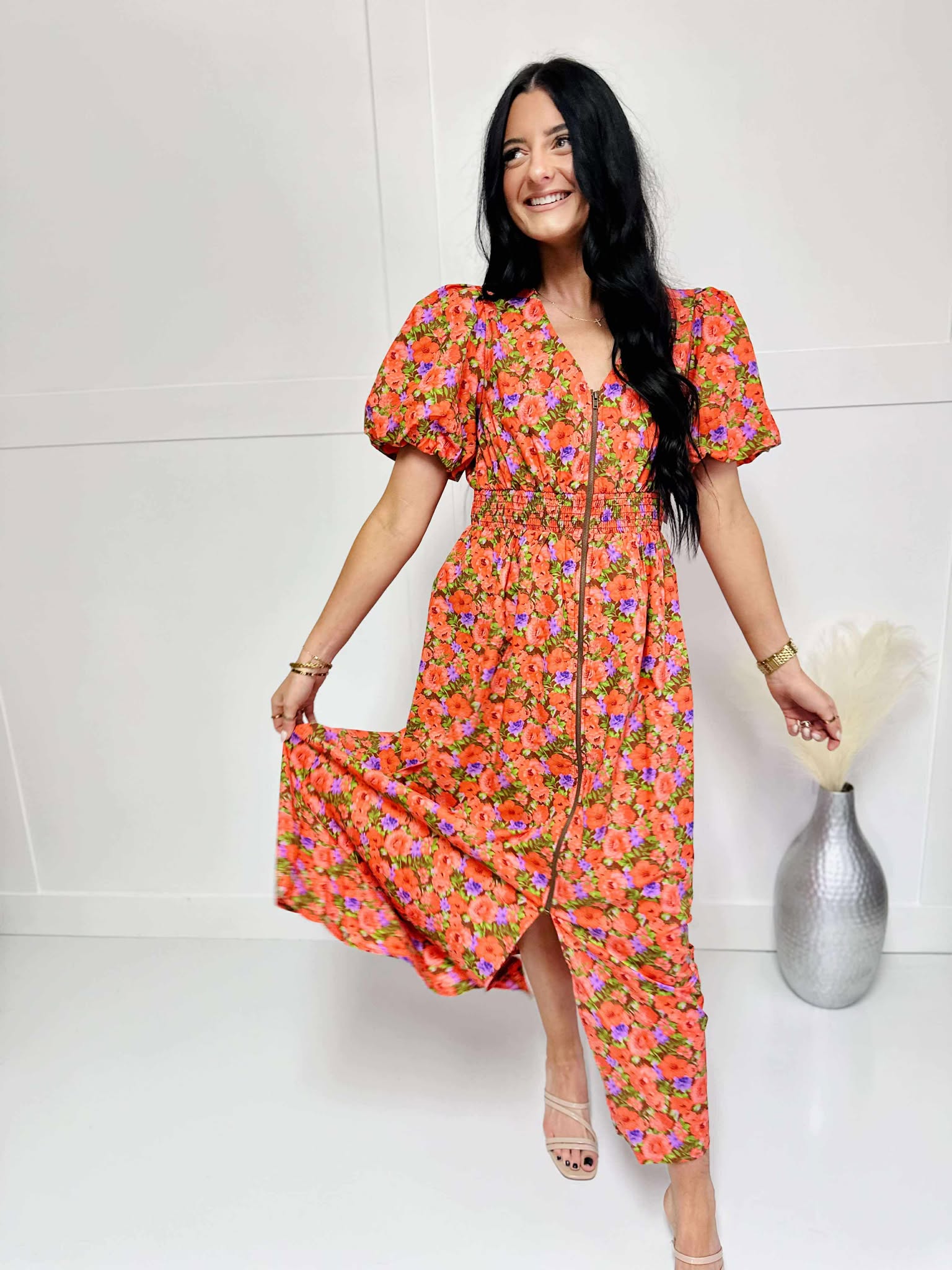 Fall Approval Floral Dress