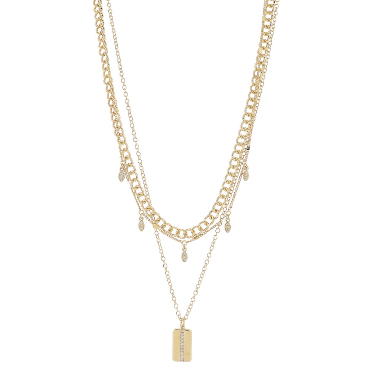 Jane Marie 16" Gold Mini Marquises Chain Necklace