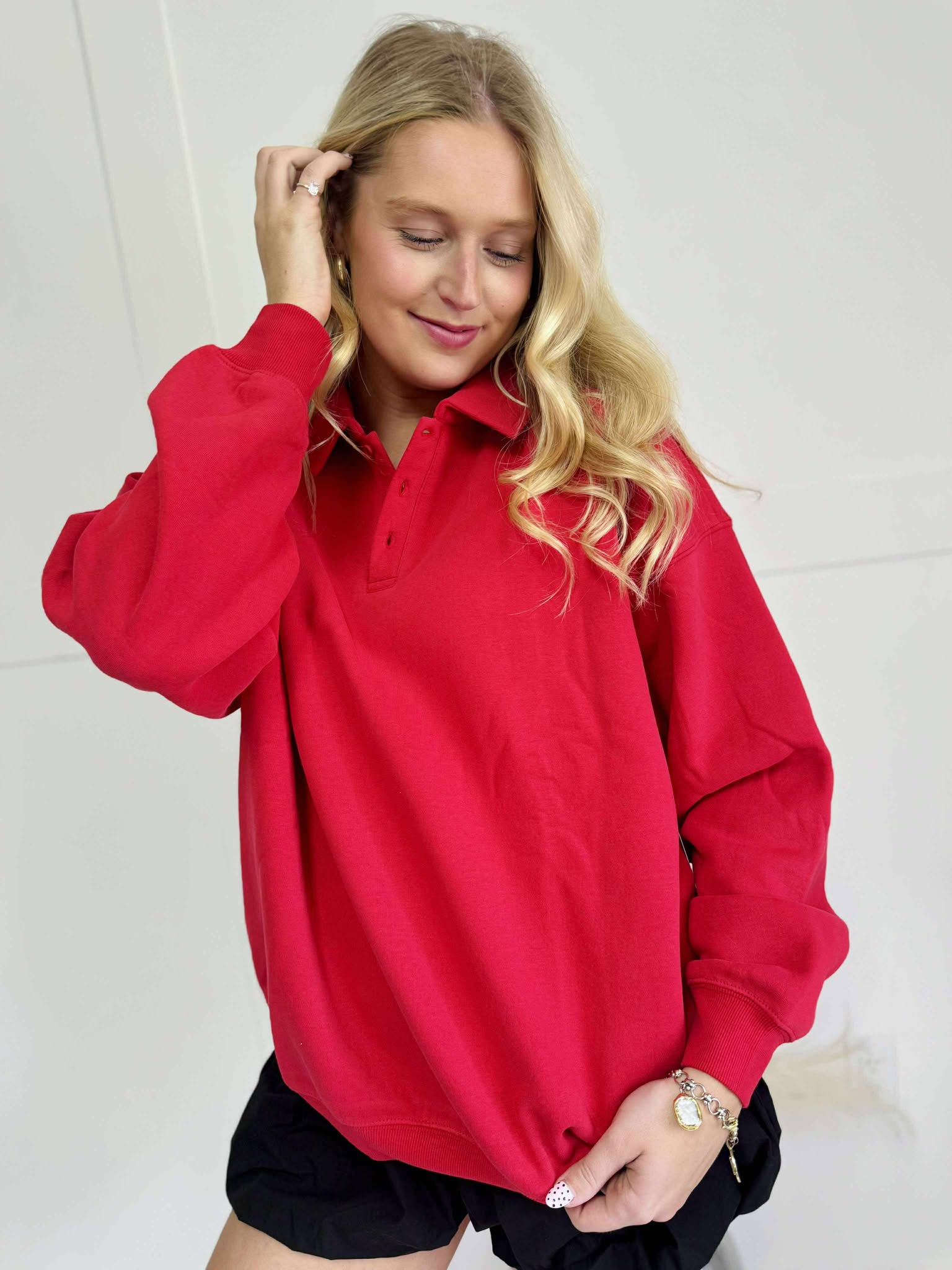 Oversized Polo Collared Pullover