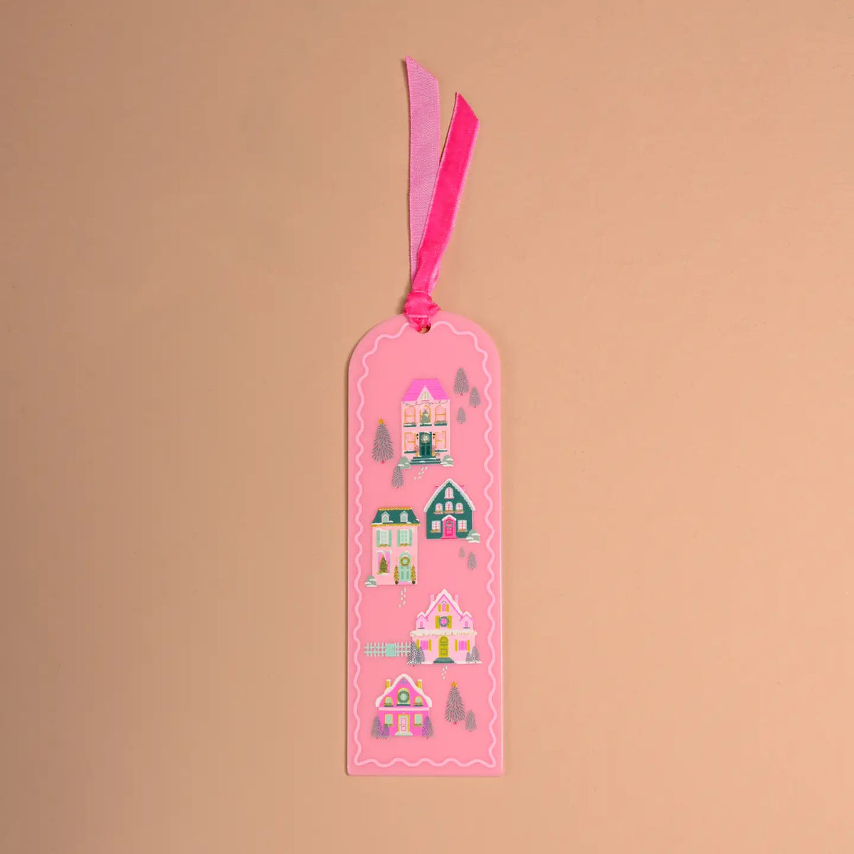 Acrylic Bookmark - Pink Pine Village