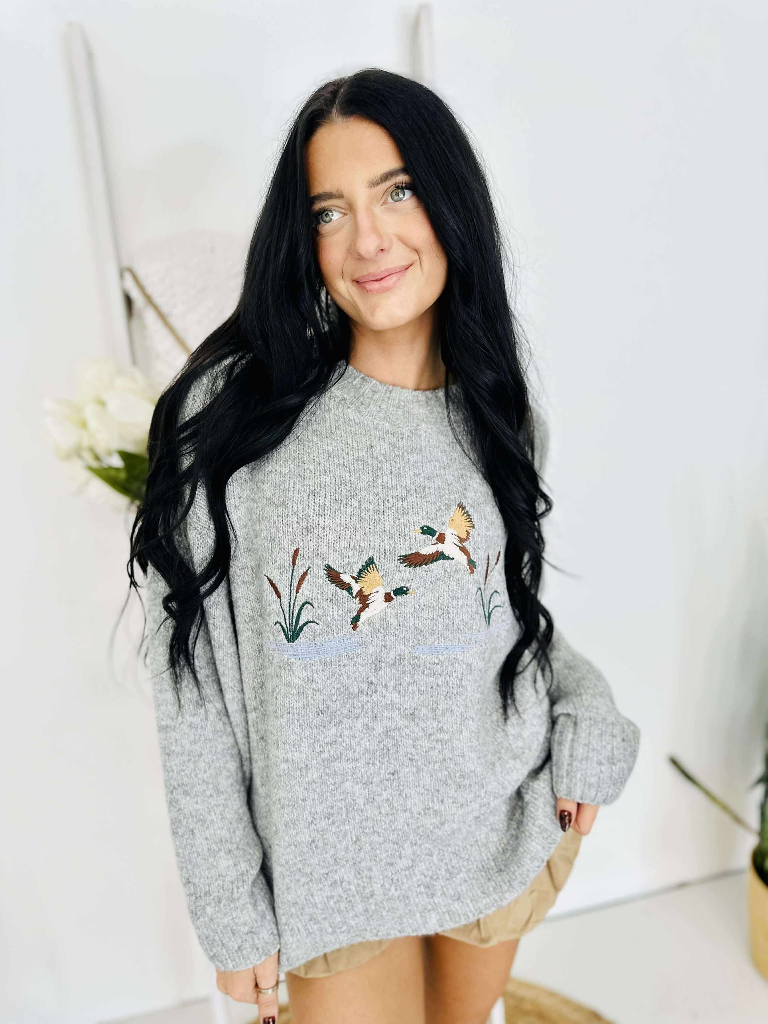 Fall Mallard Grey Sweater