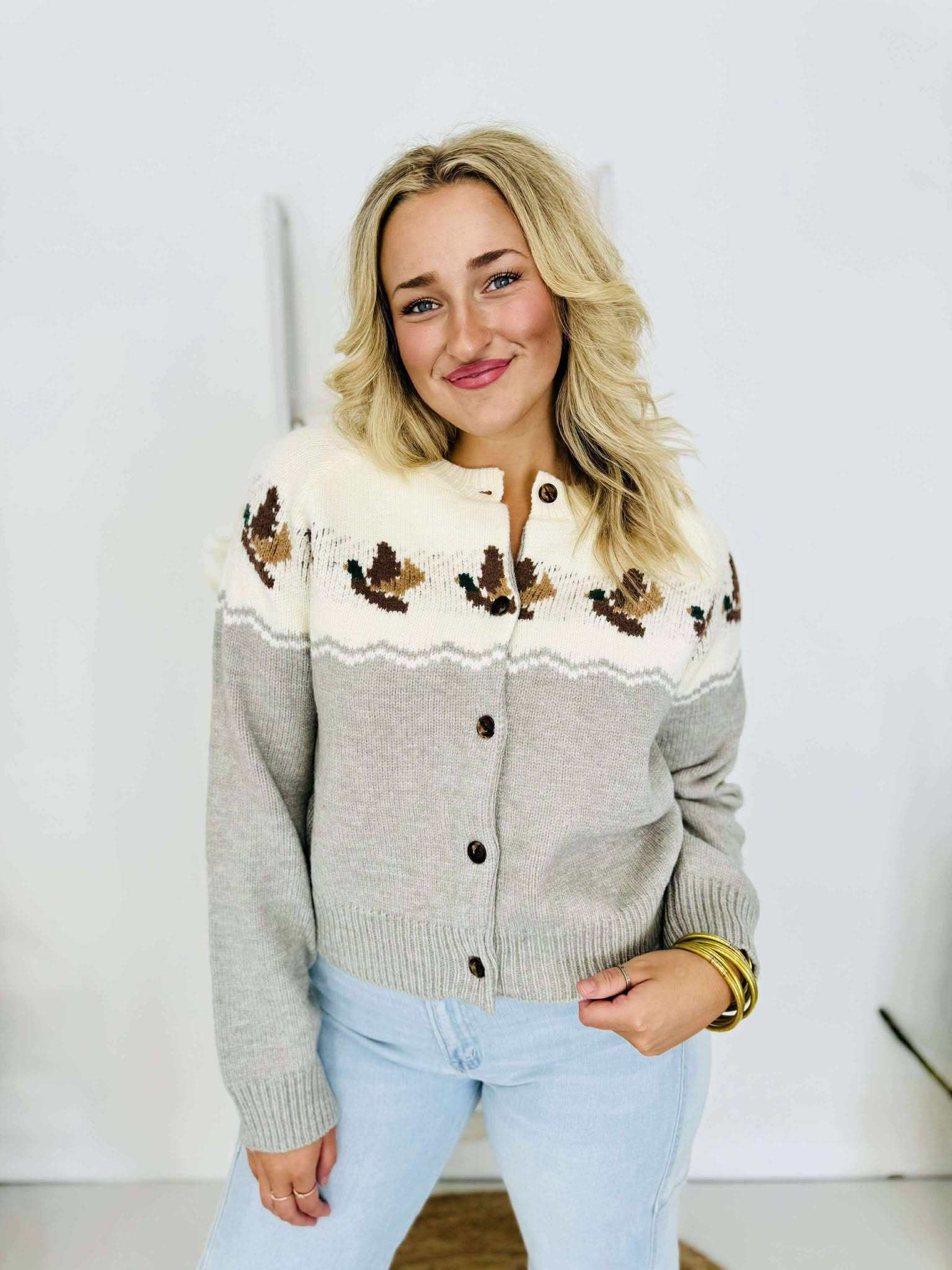 Duck Print Cardigan