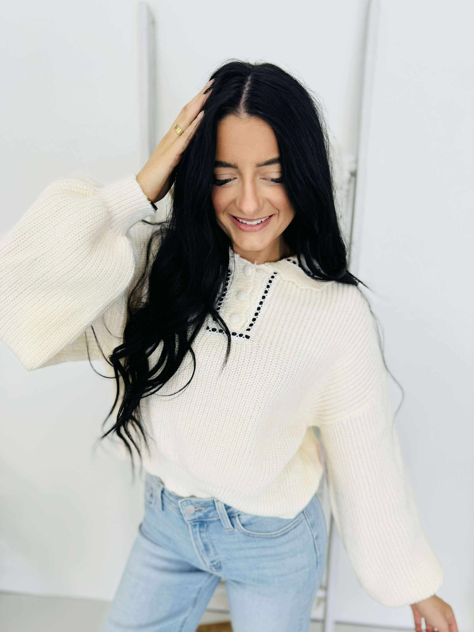 Madi Made Lace Trim Sweater